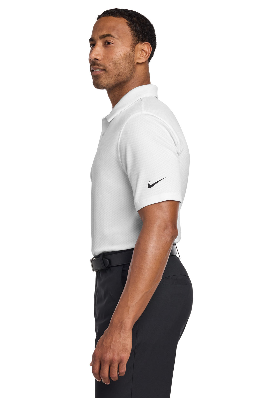 Nike Dri-FIT Hex Textured Polo. NKAH6266 - White - side