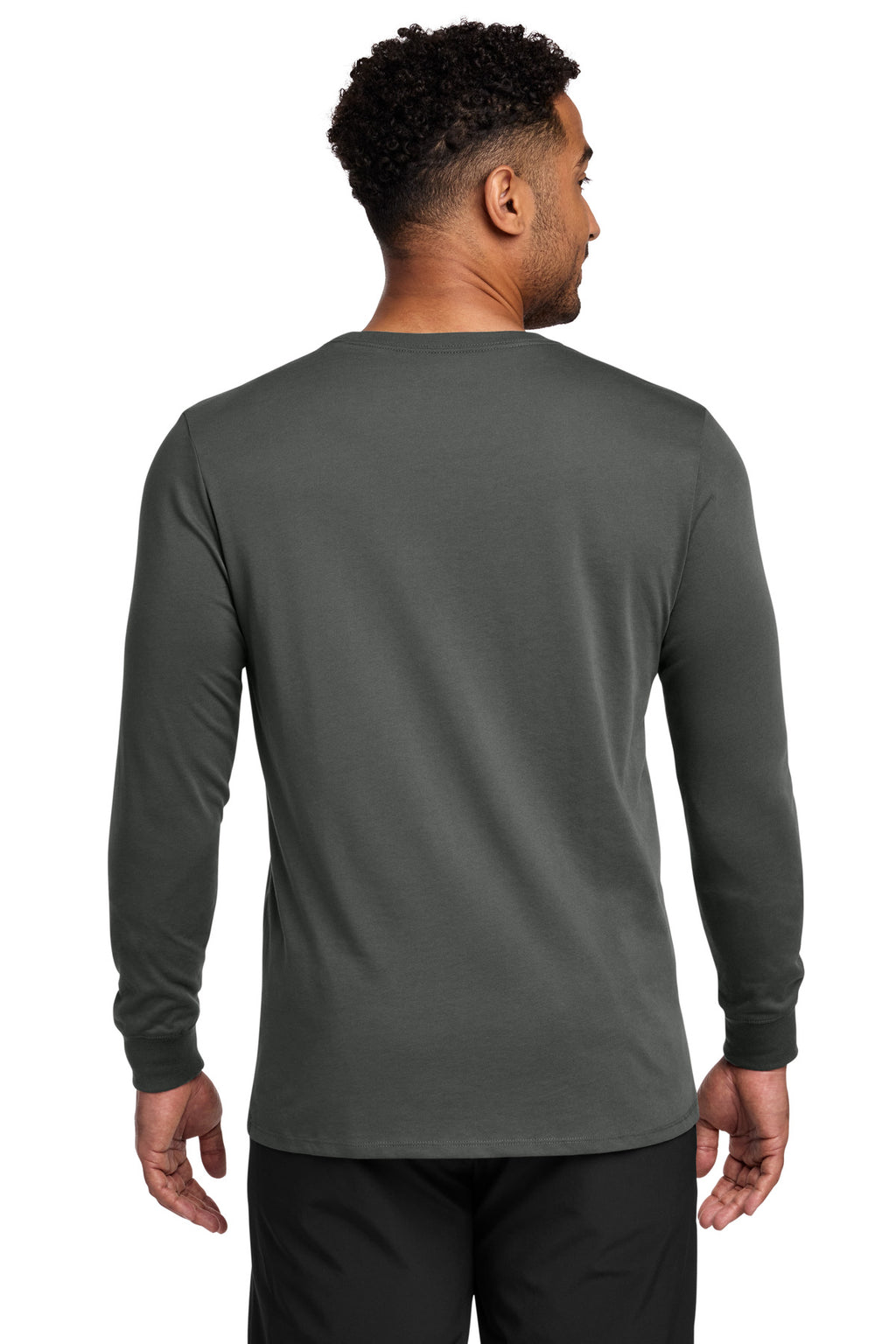 Nike Dri-FIT Cotton/Poly Long Sleeve Tee. NKBQ5230 - Anthracite - back