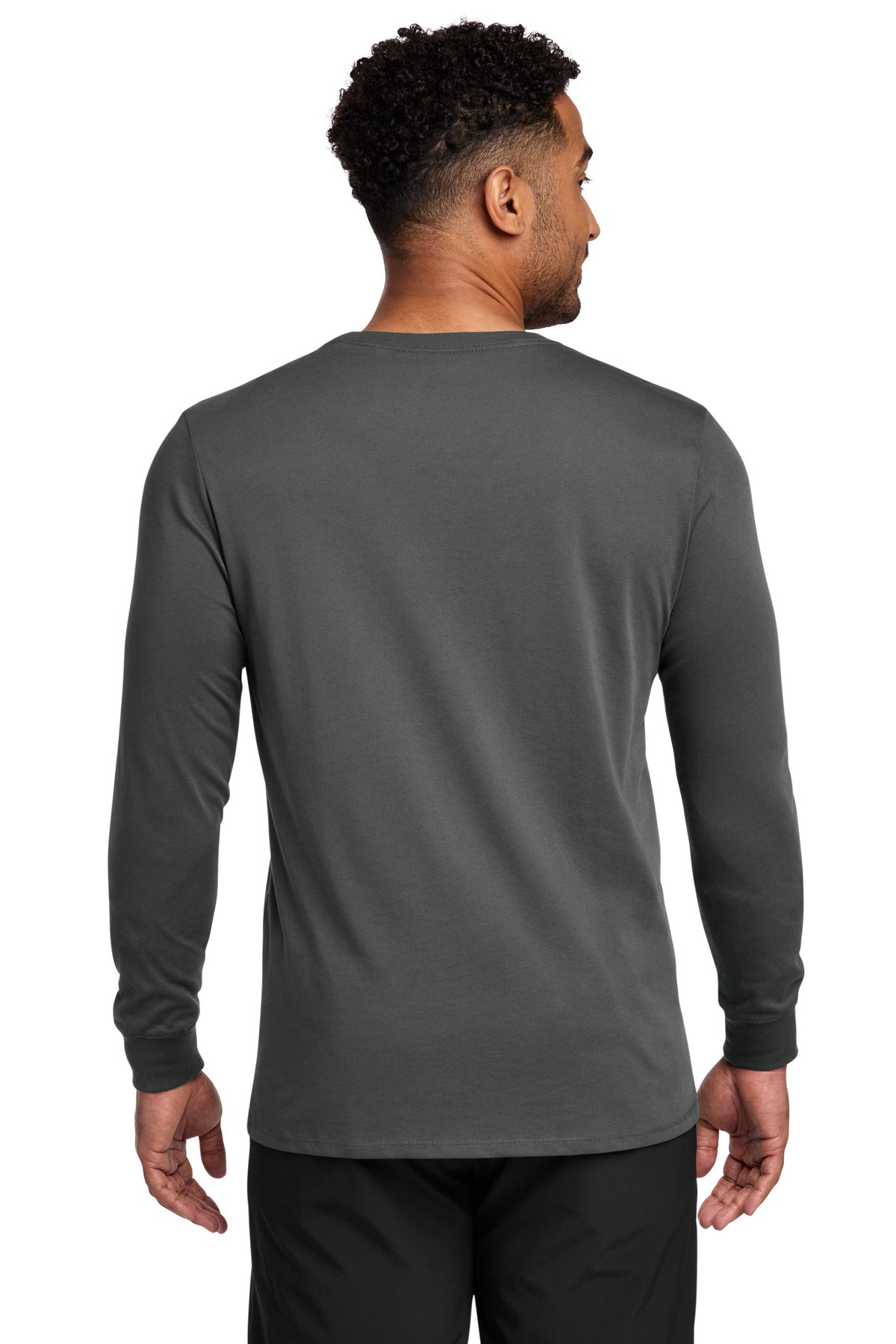 Nike Dri-FIT Cotton/Poly Long Sleeve Tee. NKBQ5230 - Anthracite - back