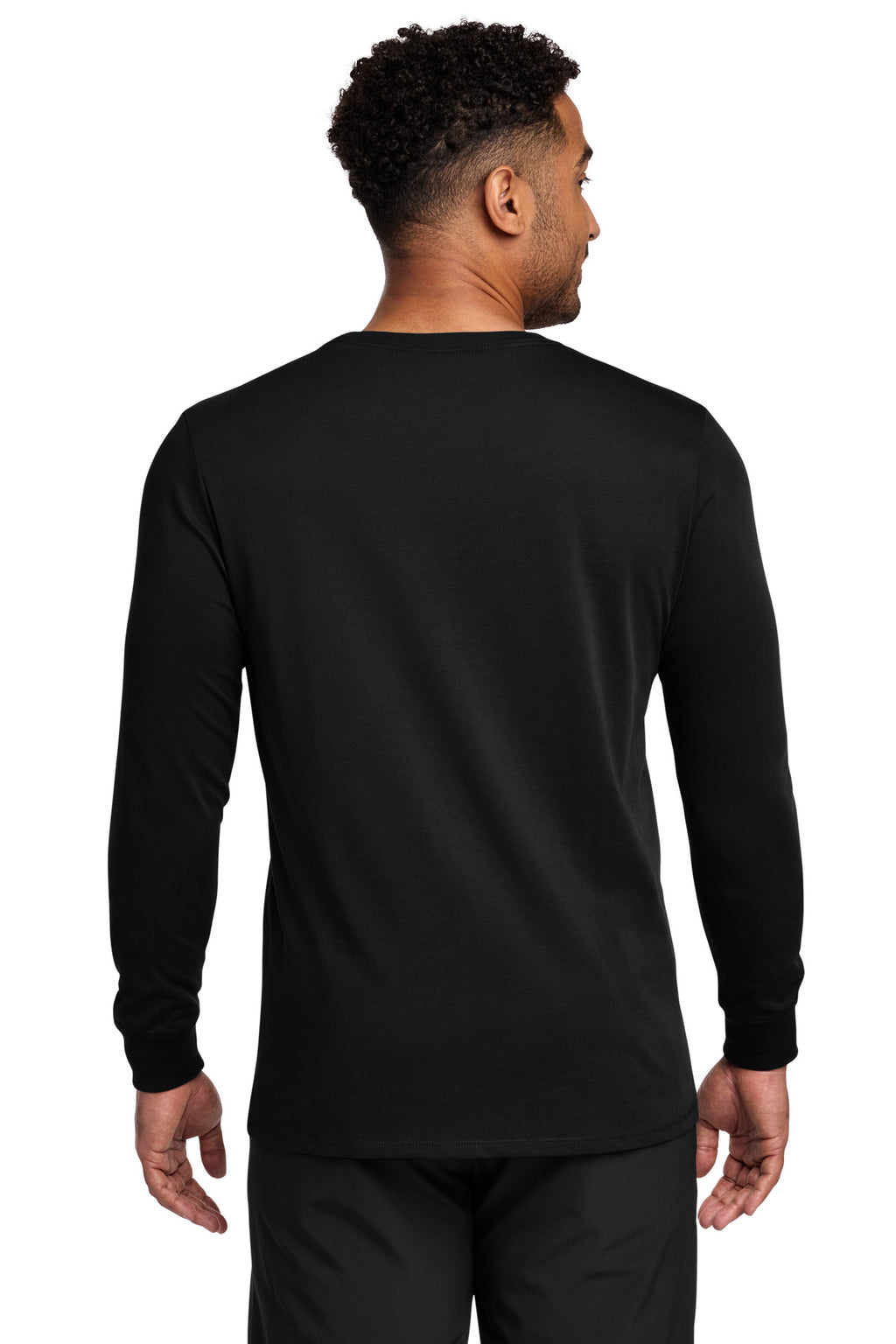 Nike Dri-FIT Cotton/Poly Long Sleeve Tee. NKBQ5230 - Black - back