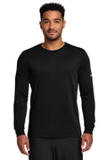 Nike Dri-FIT Cotton/Poly Long Sleeve Tee. NKBQ5230 - Black - front