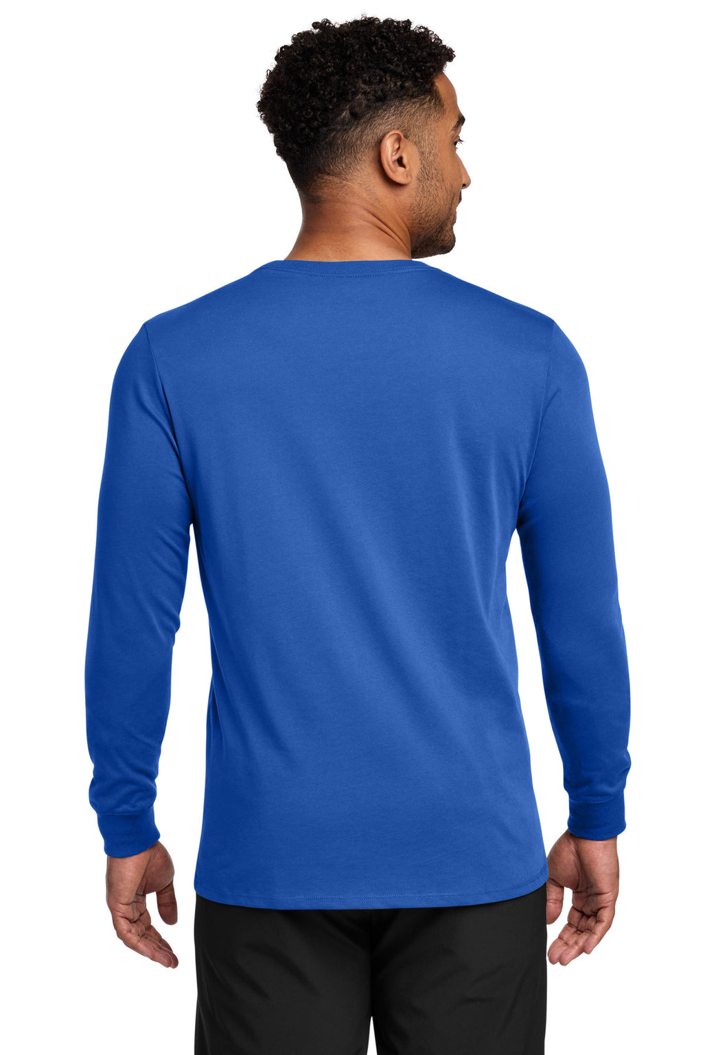 Nike Dri-FIT Cotton/Poly Long Sleeve Tee. NKBQ5230 - Rush Blue - back