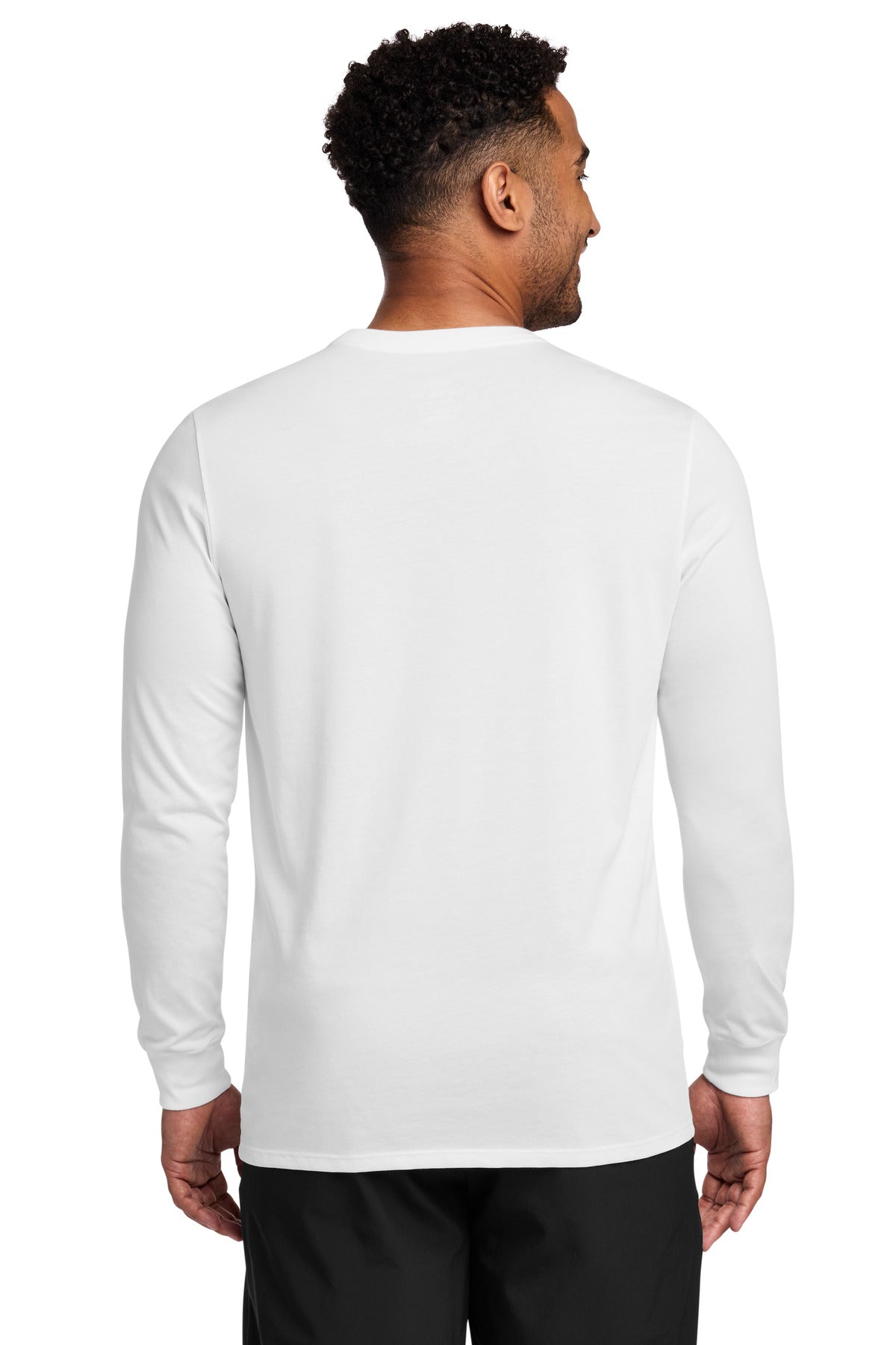 Nike Dri-FIT Cotton/Poly Long Sleeve Tee. NKBQ5230 - White - back