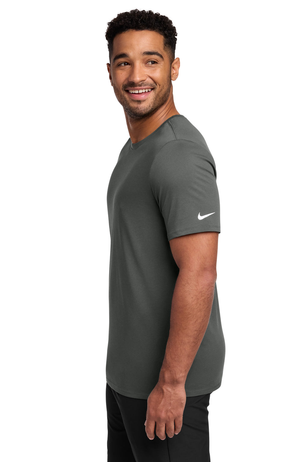 Nike Dri-FIT Cotton/Poly Tee. NKBQ5231 - Anthracite - side