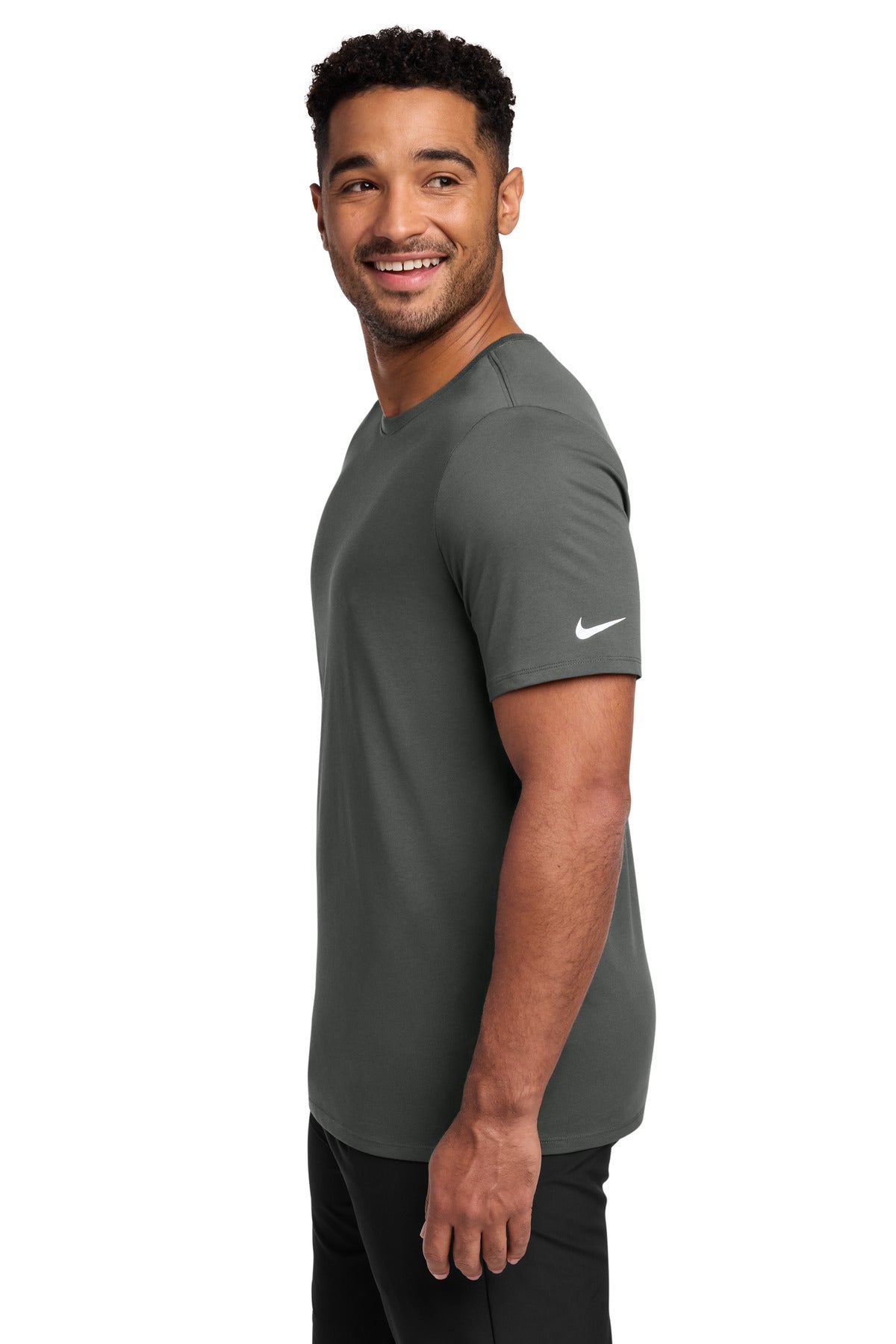 Nike Dri-FIT Cotton/Poly Tee. NKBQ5231 - Anthracite - side