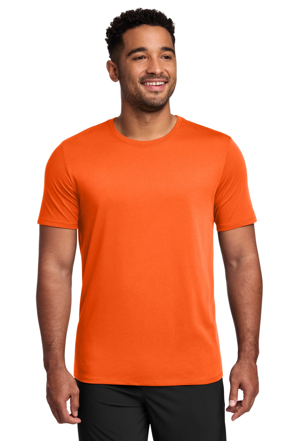 Nike Dri-FIT Cotton/Poly Tee. NKBQ5231 - Brilliant Orange - front