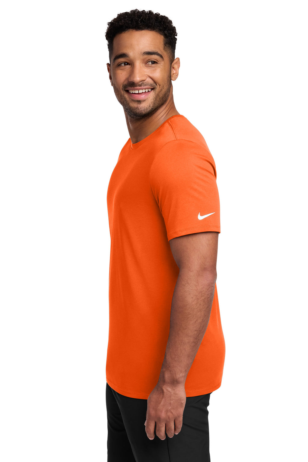 Nike Dri-FIT Cotton/Poly Tee. NKBQ5231 - Brilliant Orange - side