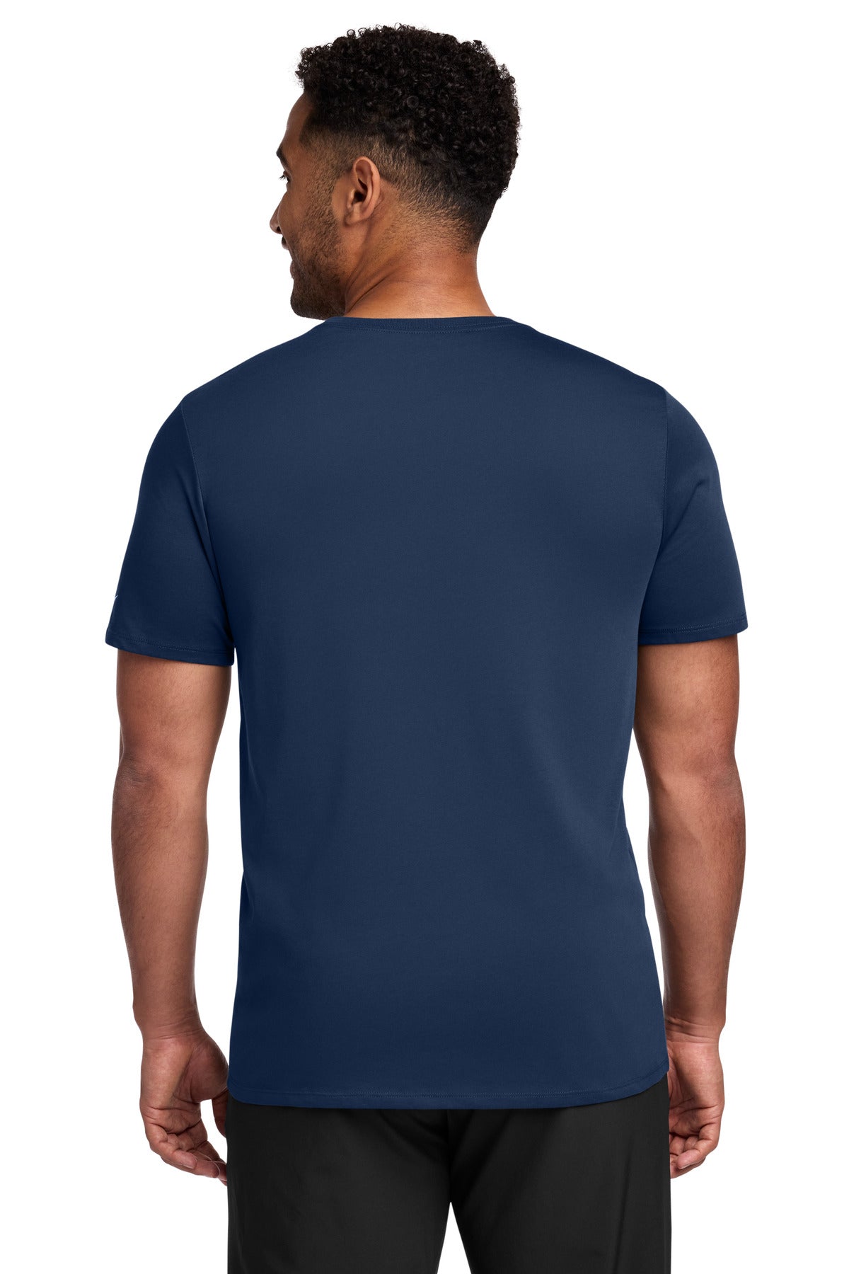Nike Dri-FIT Cotton/Poly Tee. NKBQ5231 - College Navy - back