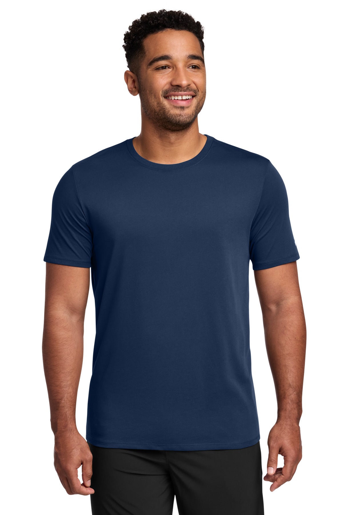 Nike Dri-FIT Cotton/Poly Tee. NKBQ5231 - College Navy - front