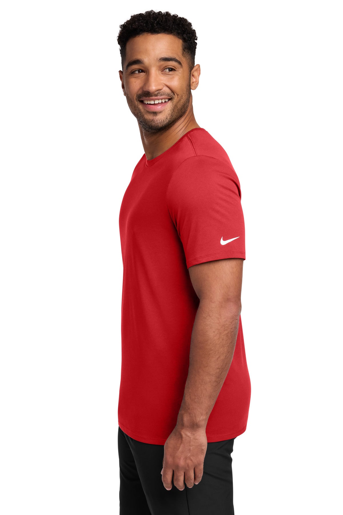 Nike Dri-FIT Cotton/Poly Tee. NKBQ5231 - Gym Red - side
