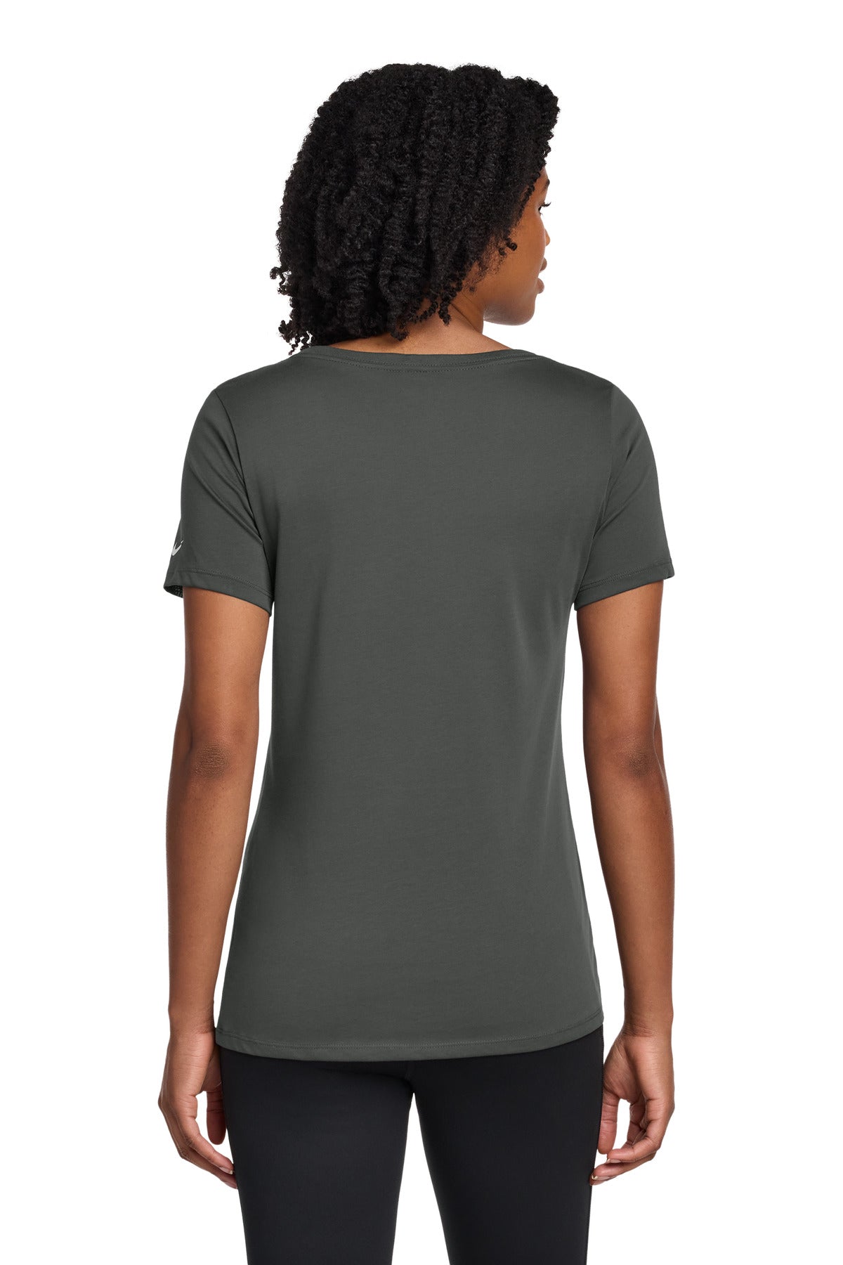 Nike Women's Dri-FIT Cotton/Poly Scoop Neck Tee. NKBQ5234 - Anthracite - back