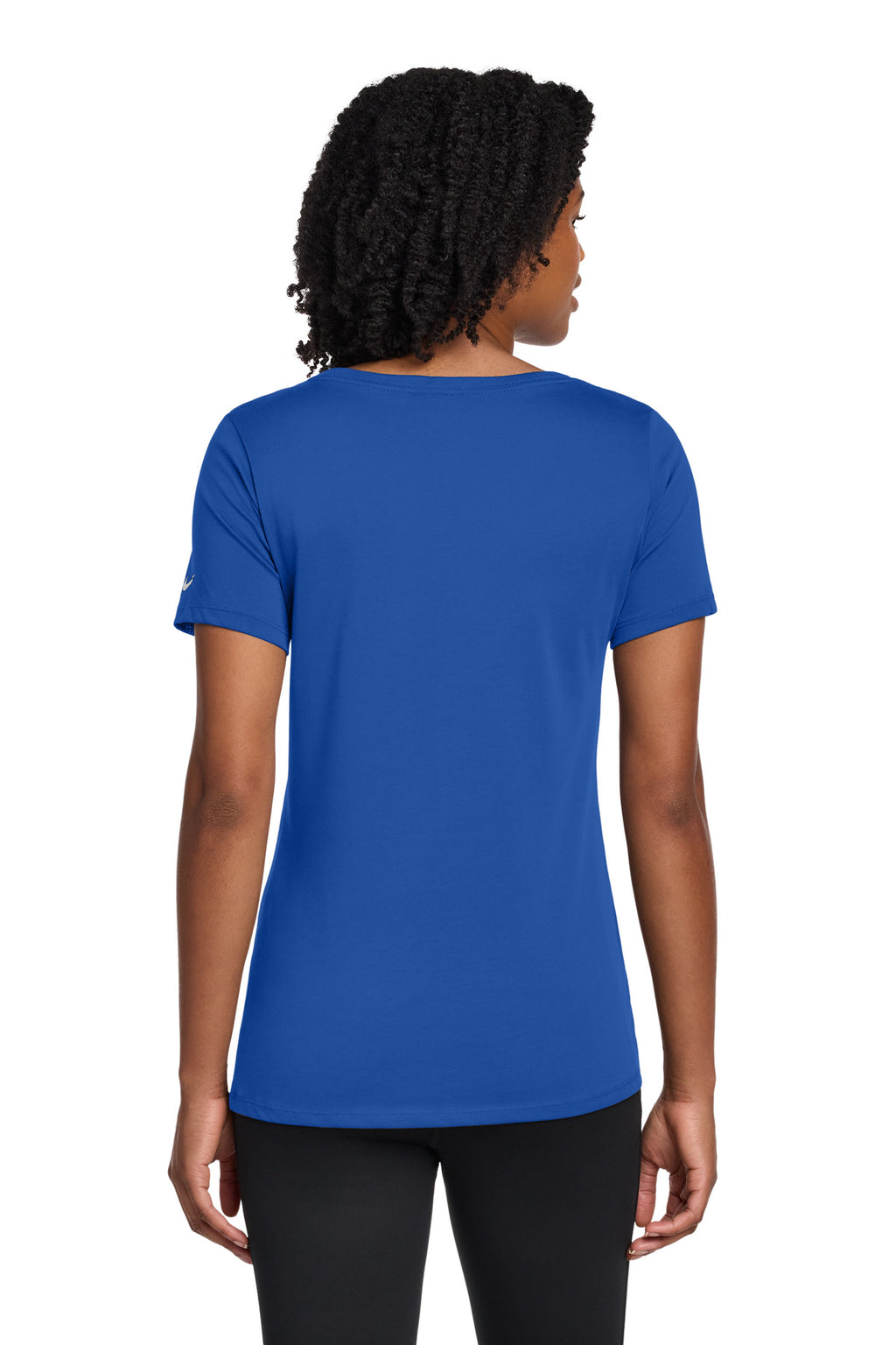 Nike Women's Dri-FIT Cotton/Poly Scoop Neck Tee. NKBQ5234 - Rush Blue - back