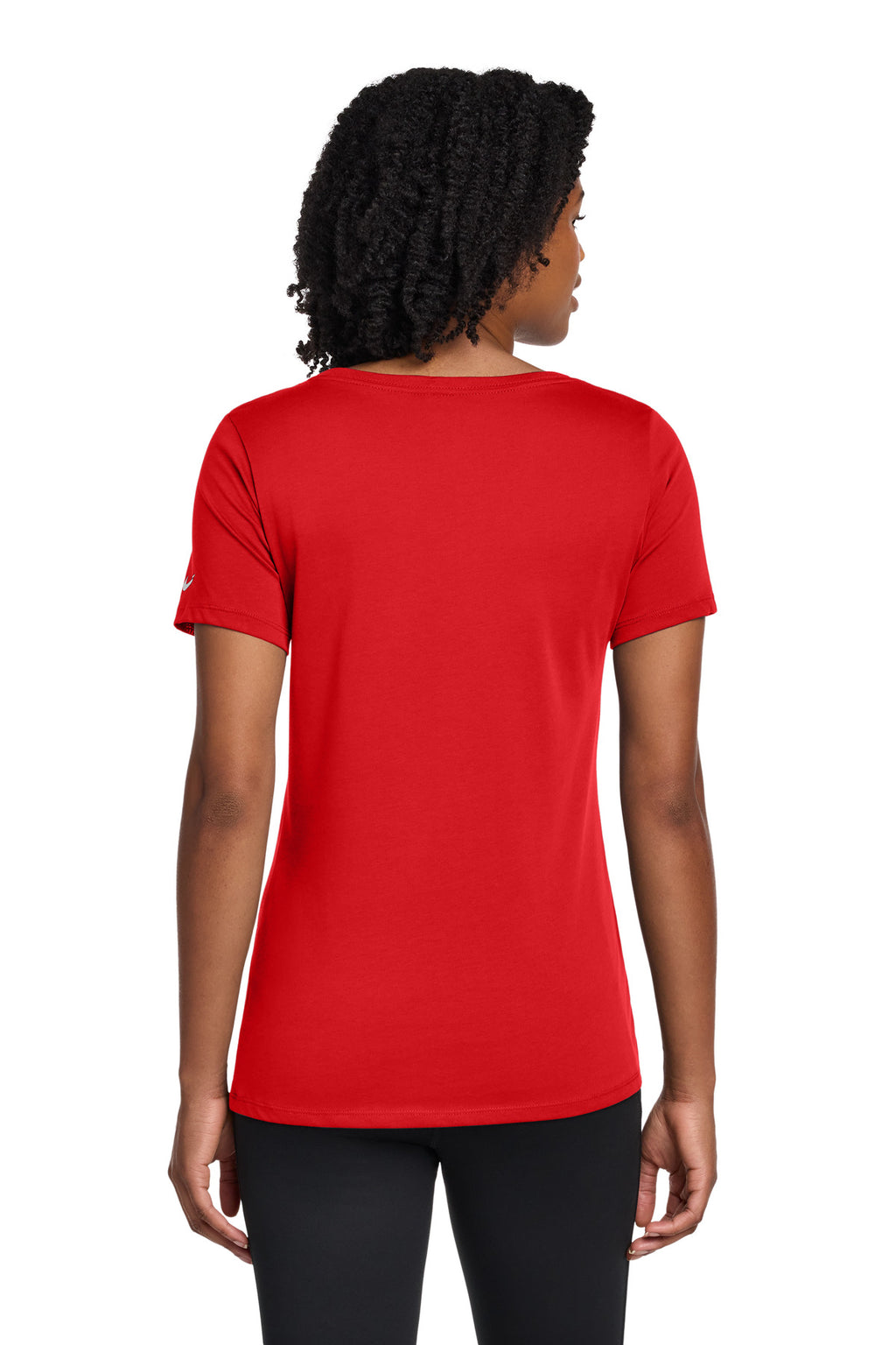 Nike Women's Dri-FIT Cotton/Poly Scoop Neck Tee. NKBQ5234 - University Red - back