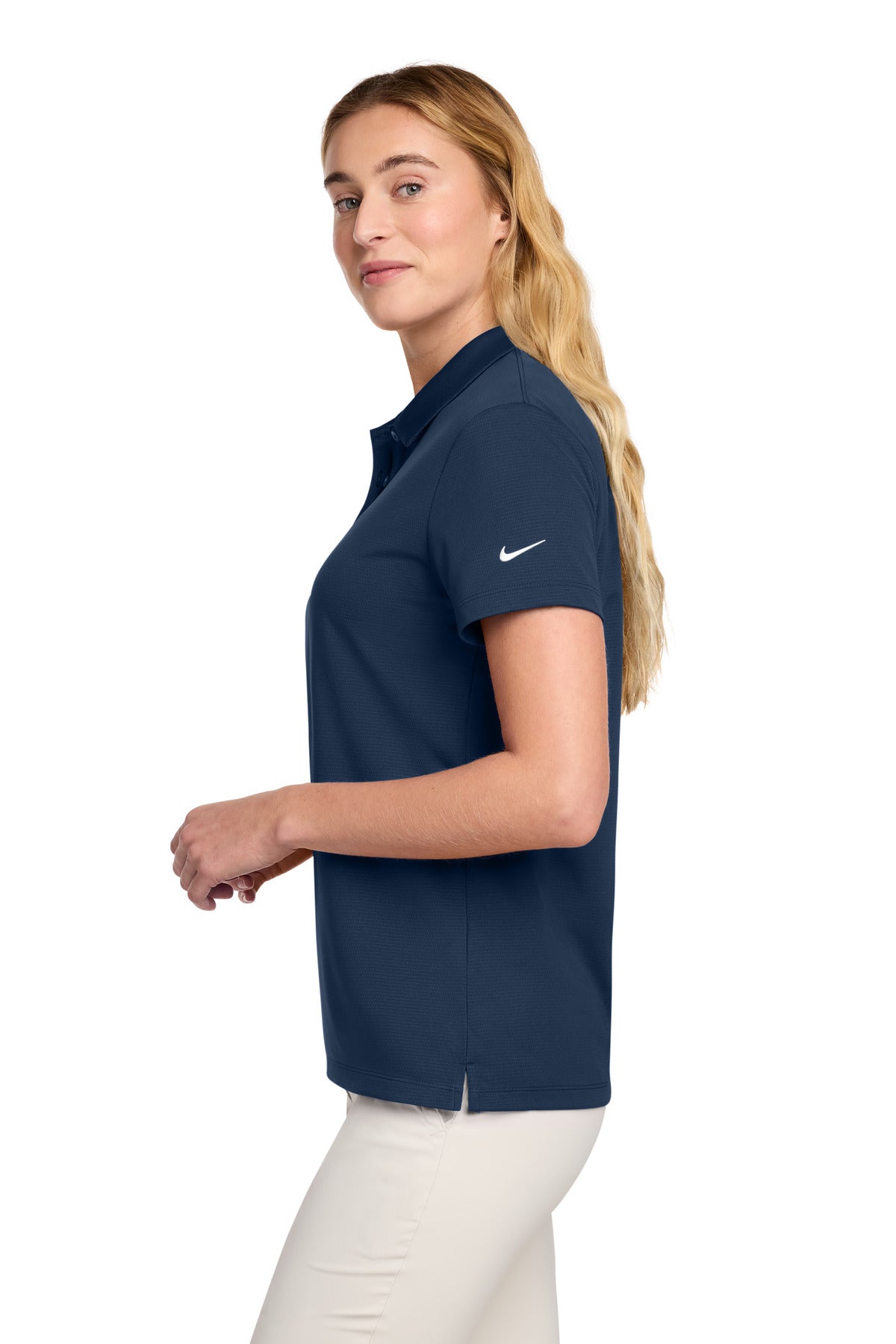 Nike Women's Dry Essential Solid Polo NKBV6043 - Midnight Navy - side