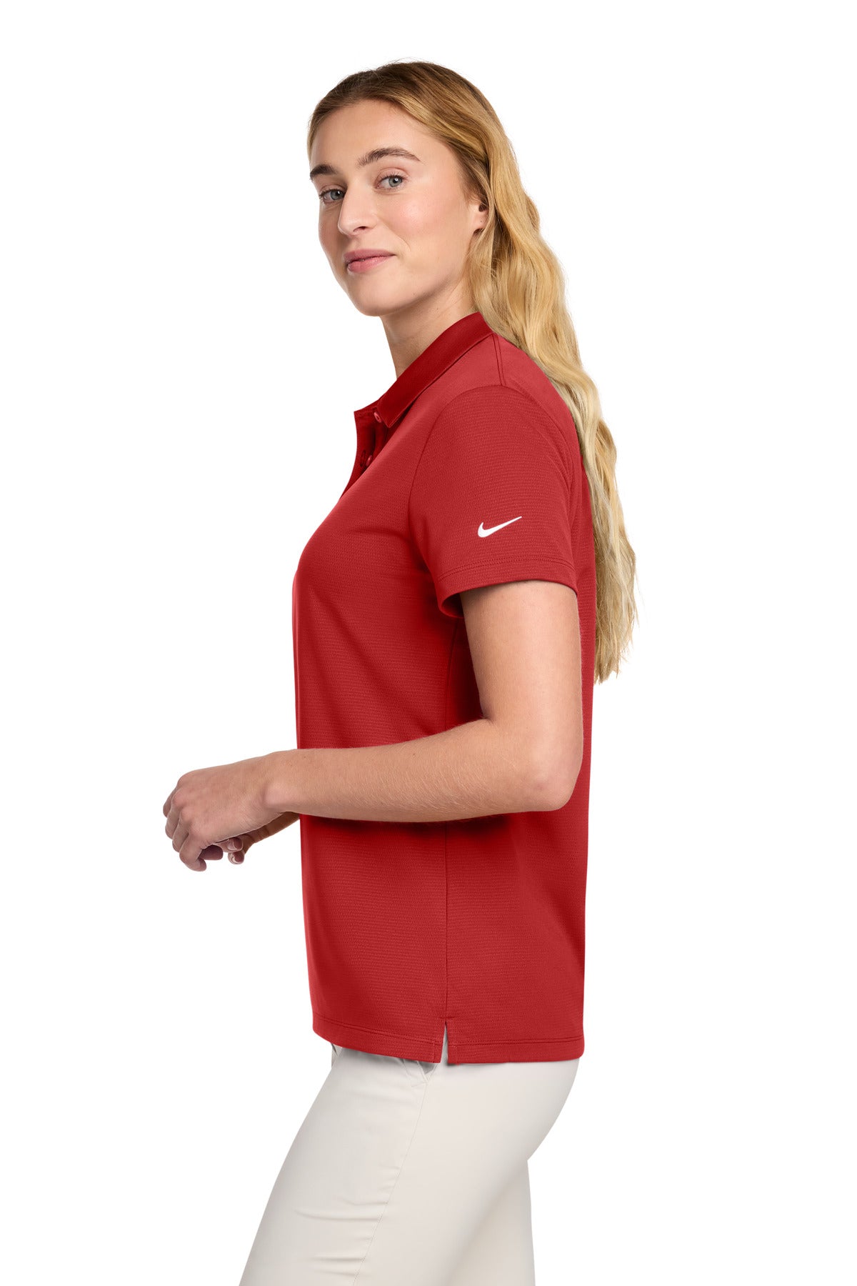 Nike Women's Dry Essential Solid Polo NKBV6043 - University Red - side