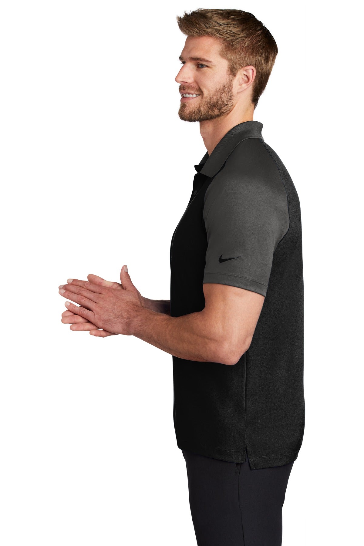 DISCONTINUED Nike Dry Raglan Polo NKBV6047 - Black/ Anthracite - side