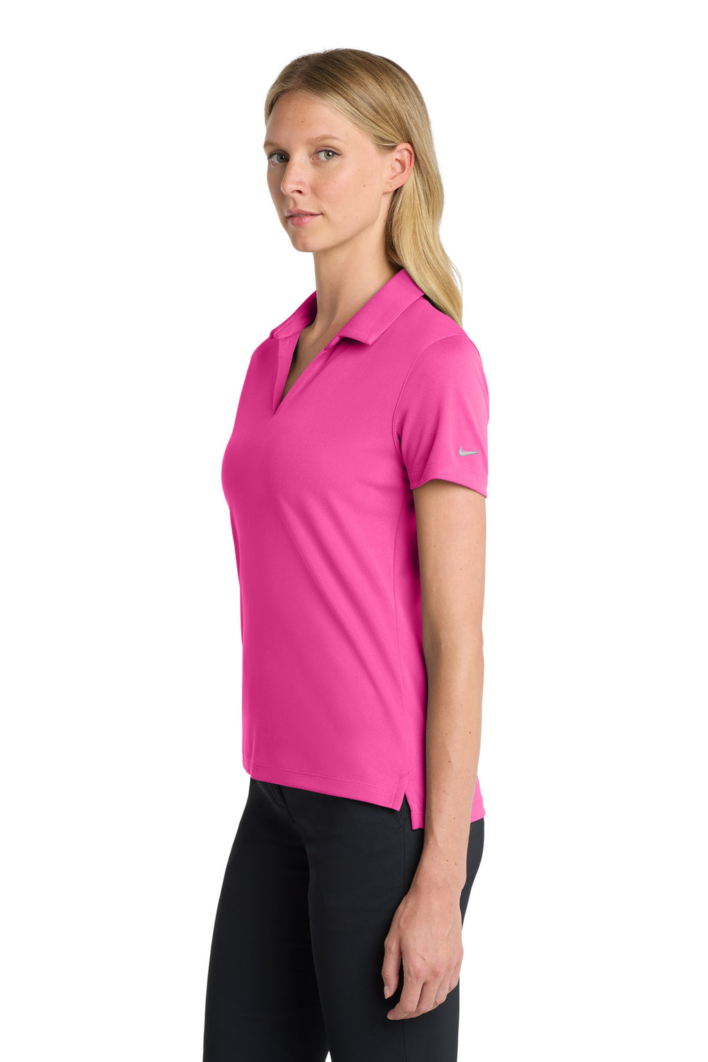 Nike Women's Dri-FIT Micro Pique 2.0 Polo NKDC1991 - Vivid Pink - side