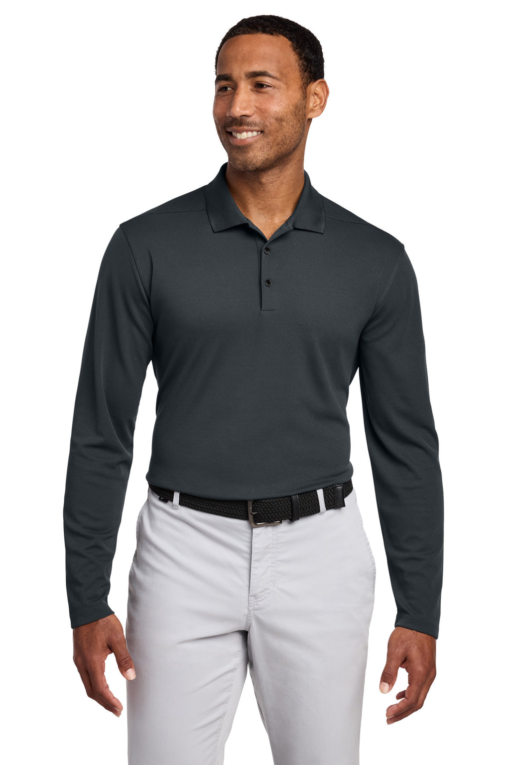 Nike Dri-FIT Micro Pique 2.0 Long Sleeve Polo NKDC2104 - Anthracite - front