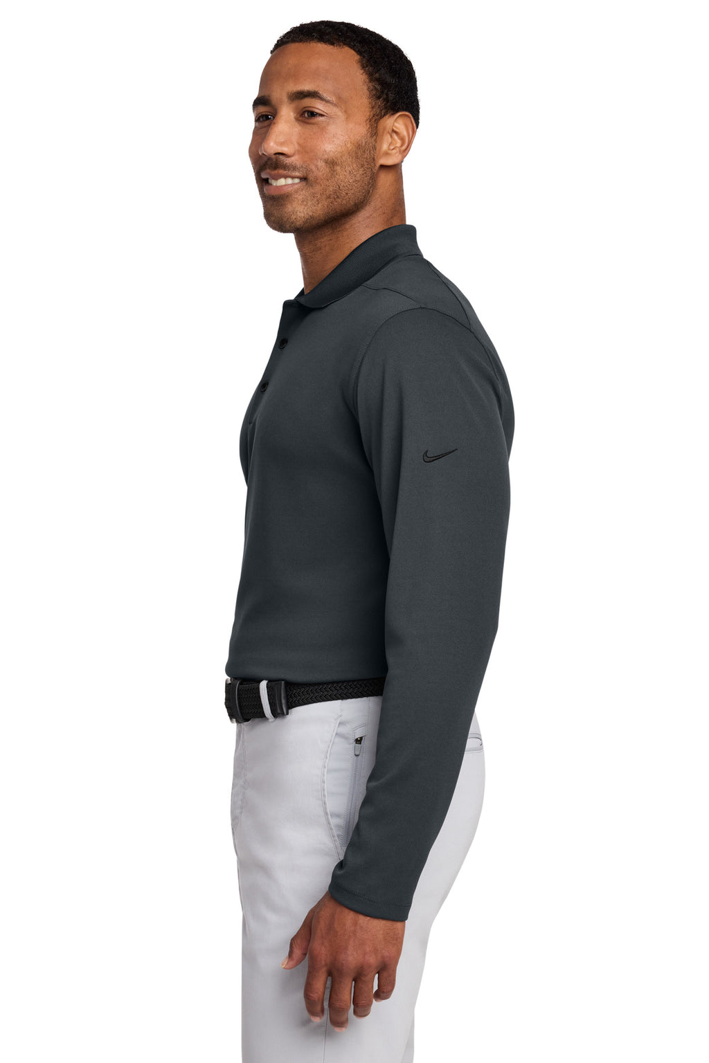 Nike Dri-FIT Micro Pique 2.0 Long Sleeve Polo NKDC2104 - Anthracite - side