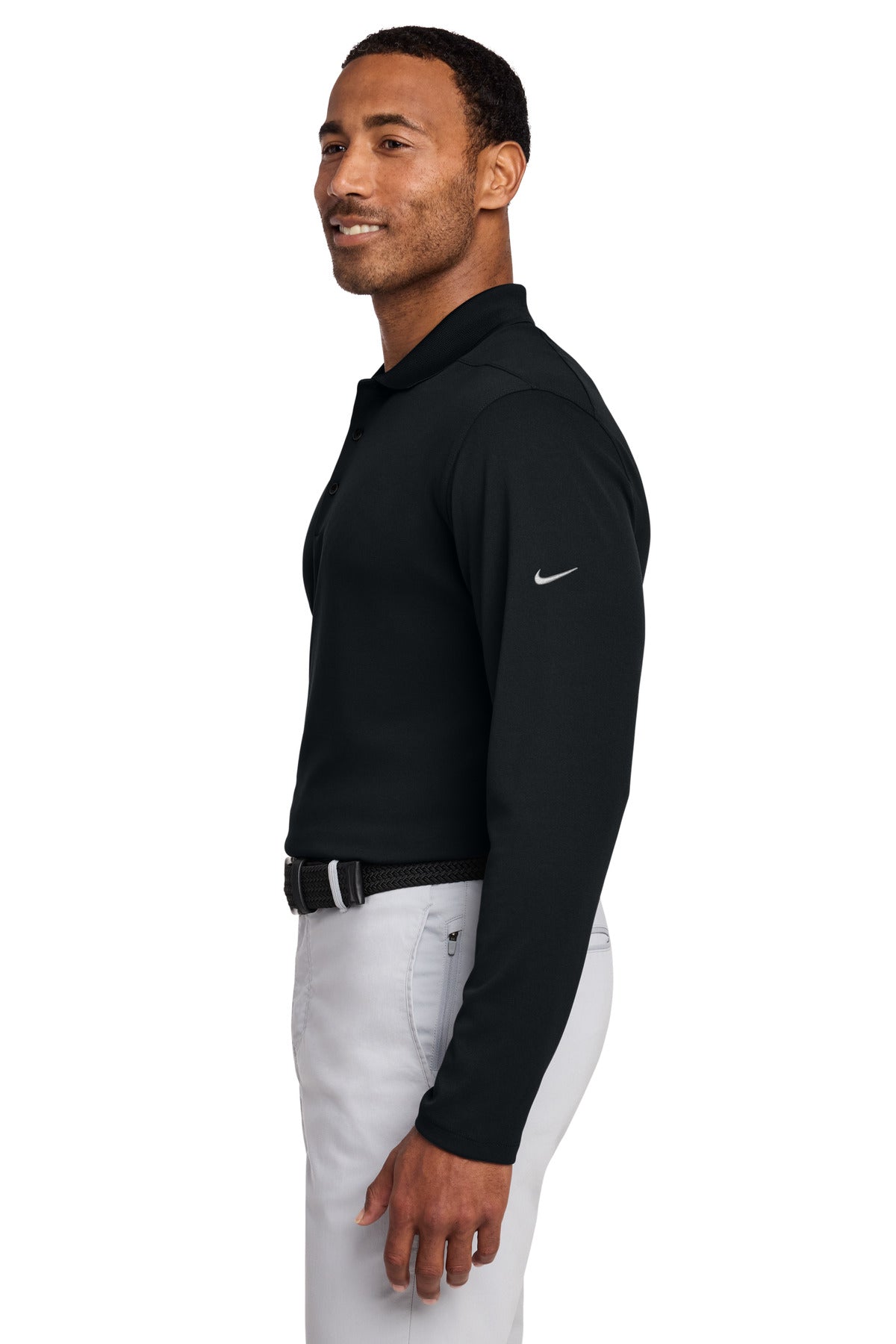 Nike Dri-FIT Micro Pique 2.0 Long Sleeve Polo NKDC2104 - Black - side