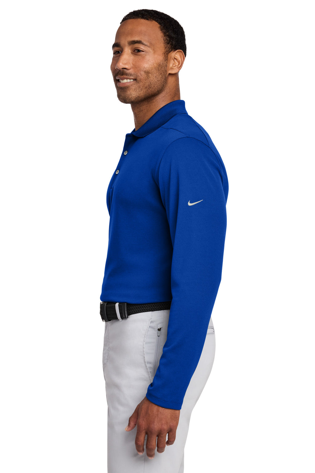 Nike Dri-FIT Micro Pique 2.0 Long Sleeve Polo NKDC2104 - Game Royal - side
