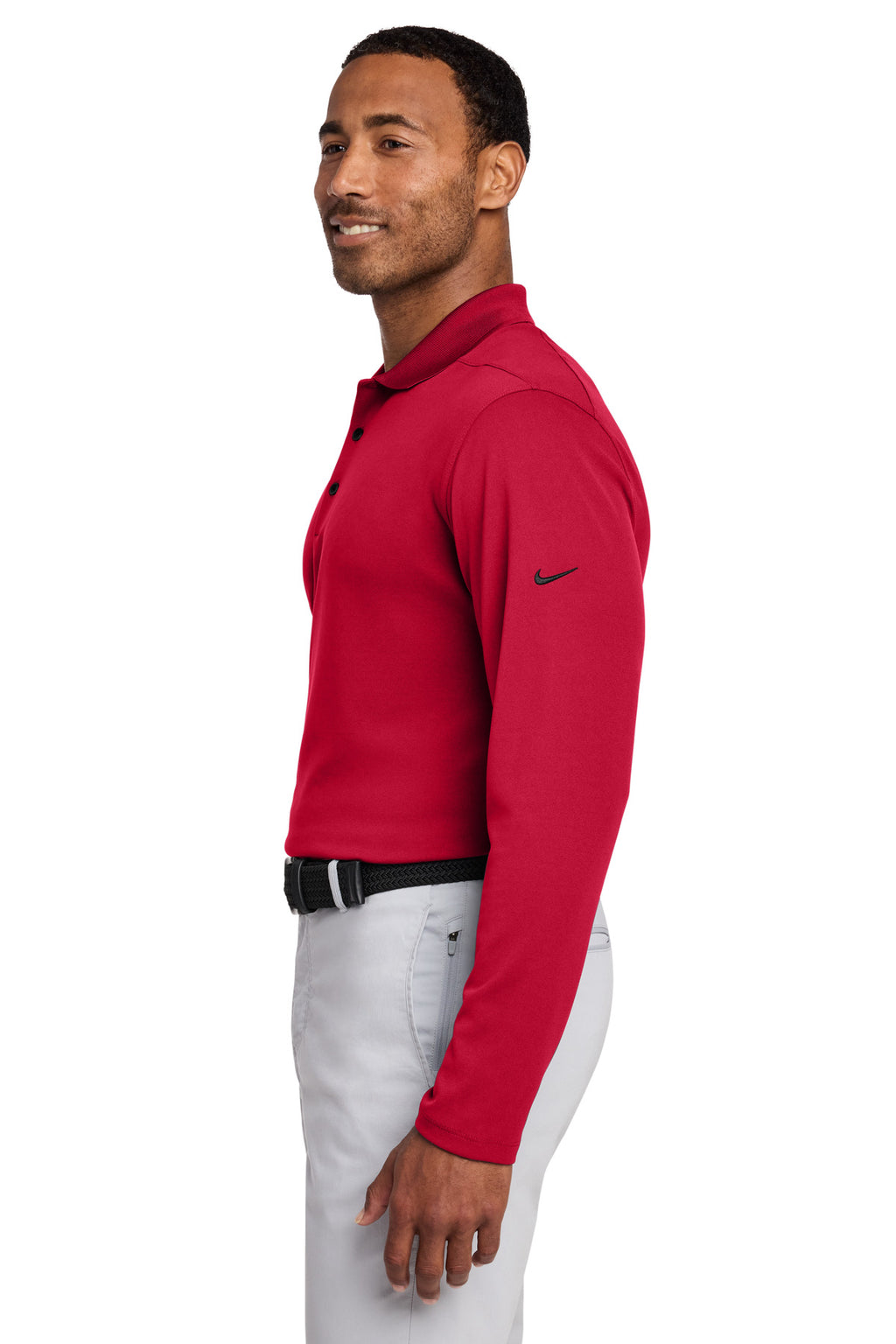 Nike Dri-FIT Micro Pique 2.0 Long Sleeve Polo NKDC2104 - University Red - side