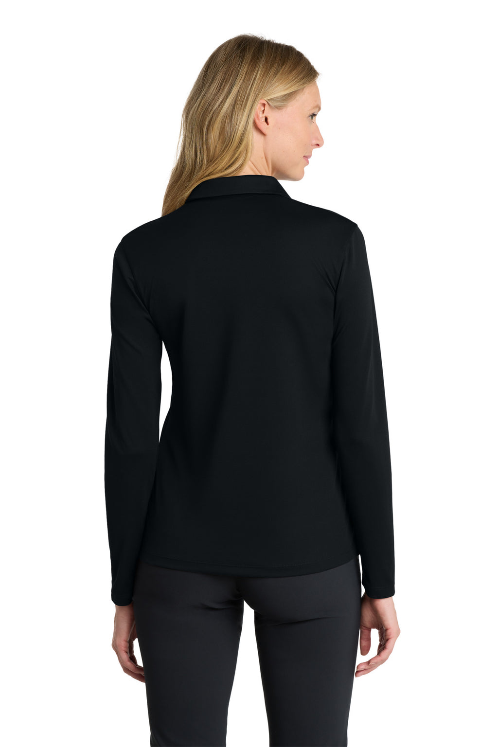 Nike Women's Dri-FIT Micro Pique 2.0 Long Sleeve Polo NKDC2105 - Black - back