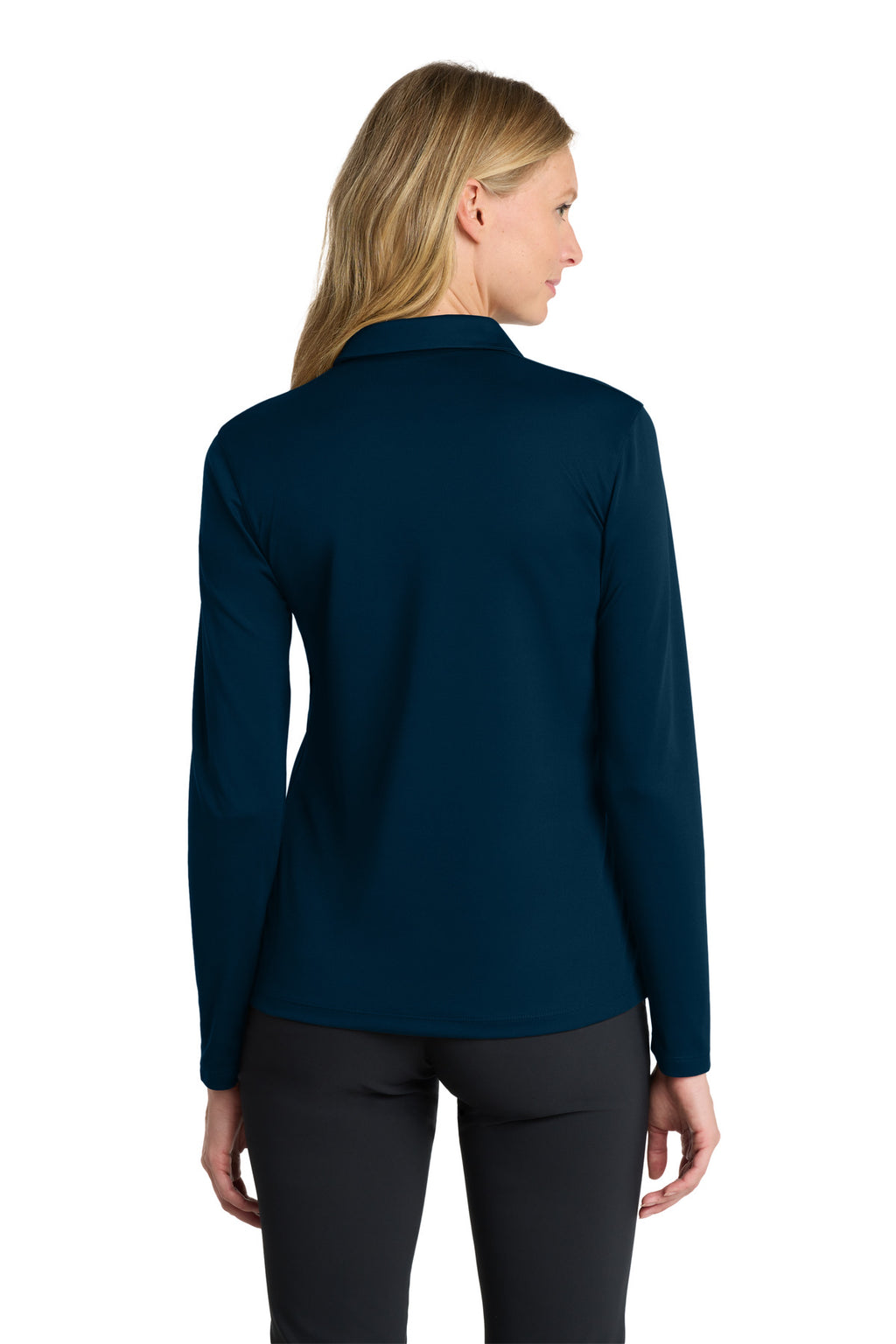 Nike Women's Dri-FIT Micro Pique 2.0 Long Sleeve Polo NKDC2105 - Navy - back