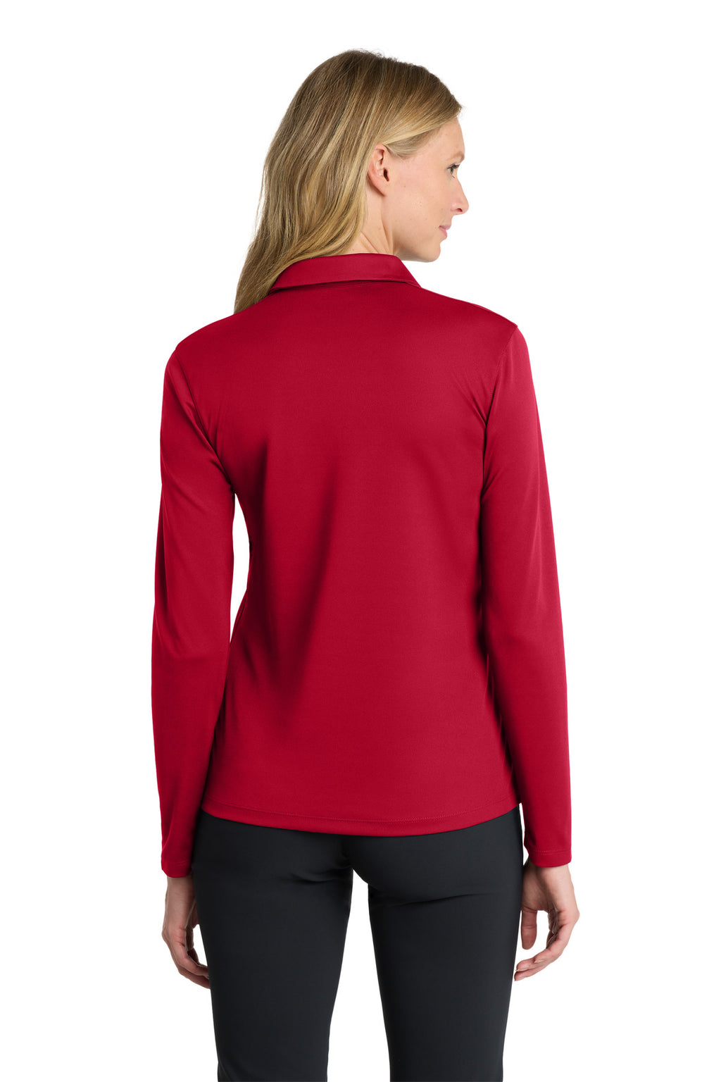 Nike Women's Dri-FIT Micro Pique 2.0 Long Sleeve Polo NKDC2105 - University Red - back