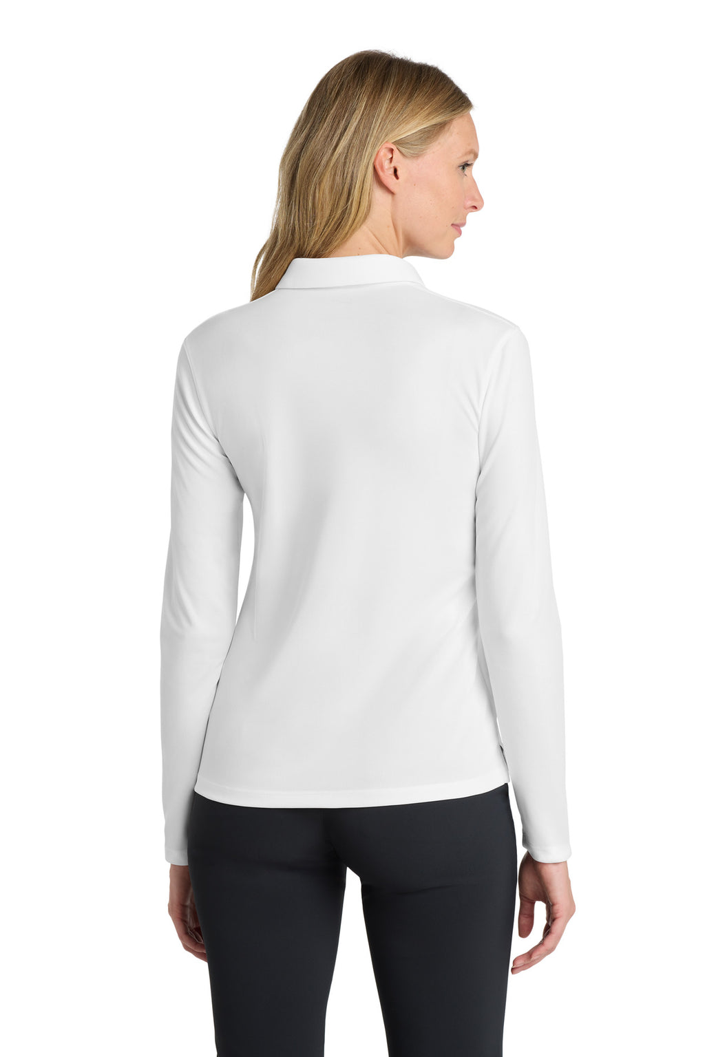 Nike Women's Dri-FIT Micro Pique 2.0 Long Sleeve Polo NKDC2105 - White - back