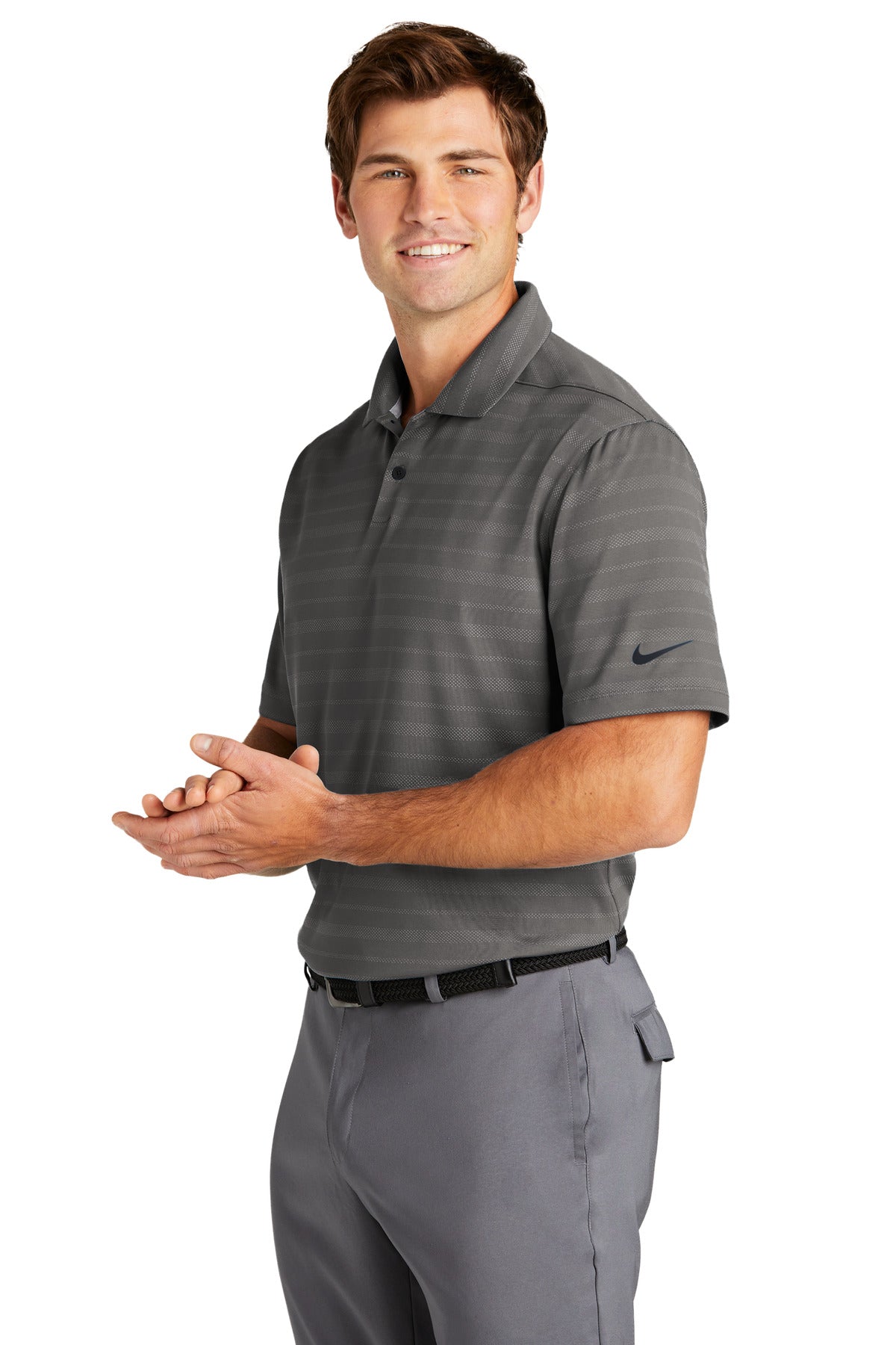 Nike Dri-FIT Vapor Jacquard Polo NKDC2115 - Dark Grey - three_q