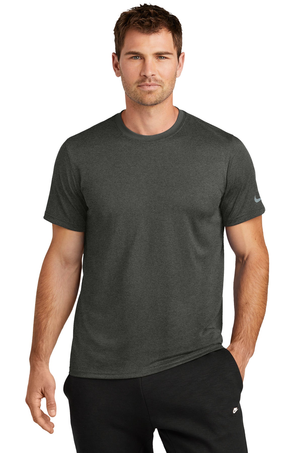Nike Swoosh Sleeve rLegend Tee NKDX8730 - Dark Smoke Heather - front
