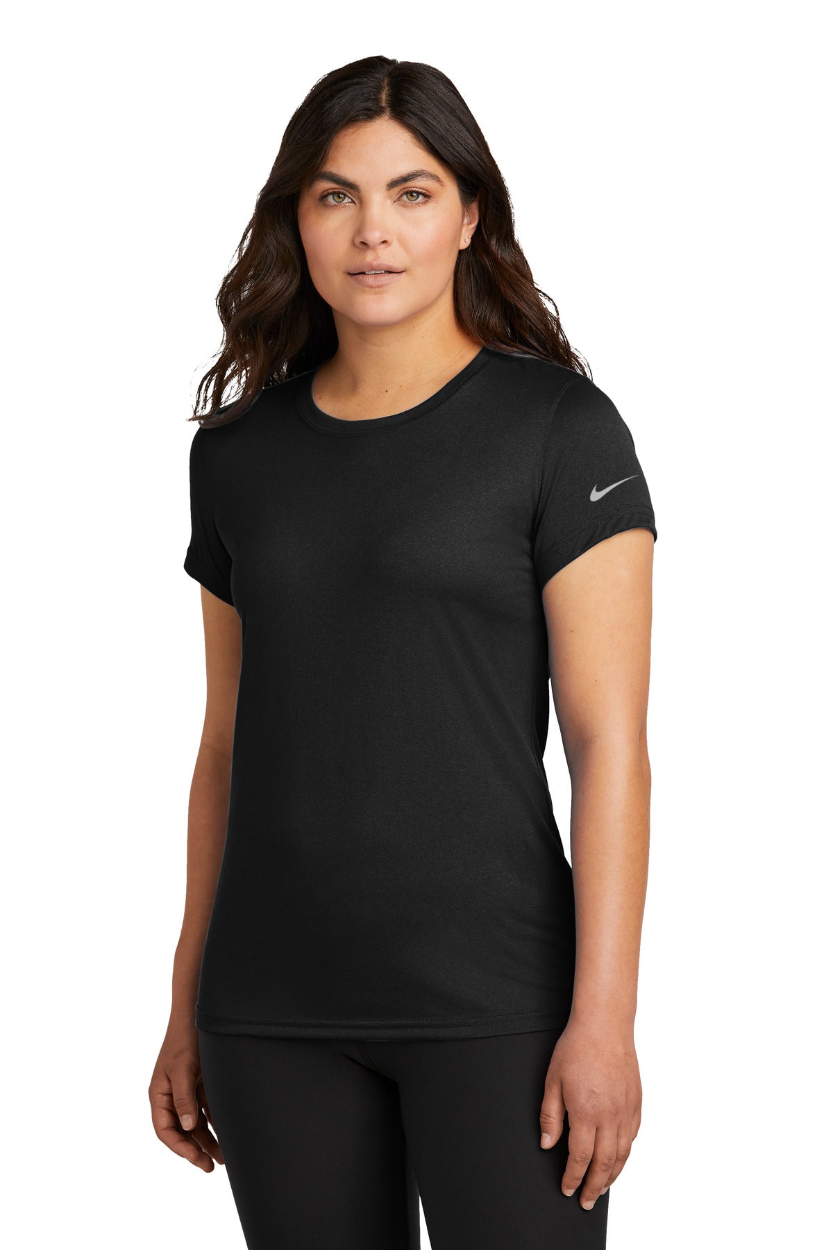 Nike Women's Swoosh Sleeve rLegend Tee NKDX8734 - Black - front