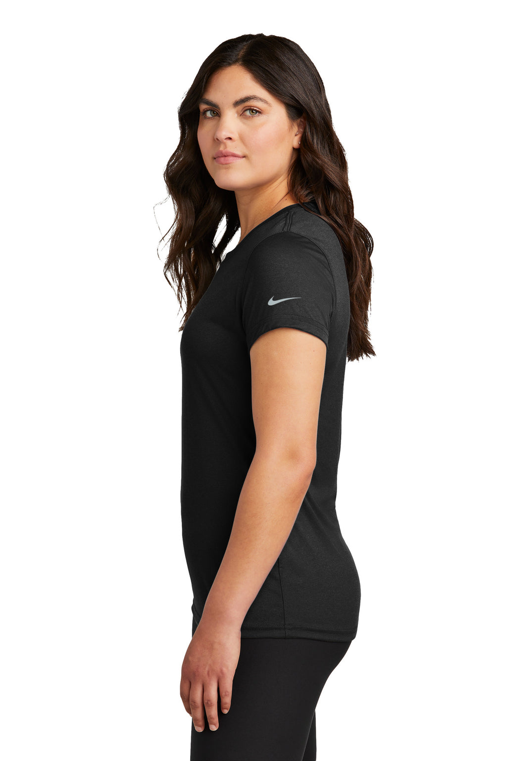 Nike Women's Swoosh Sleeve rLegend Tee NKDX8734 - Black - side