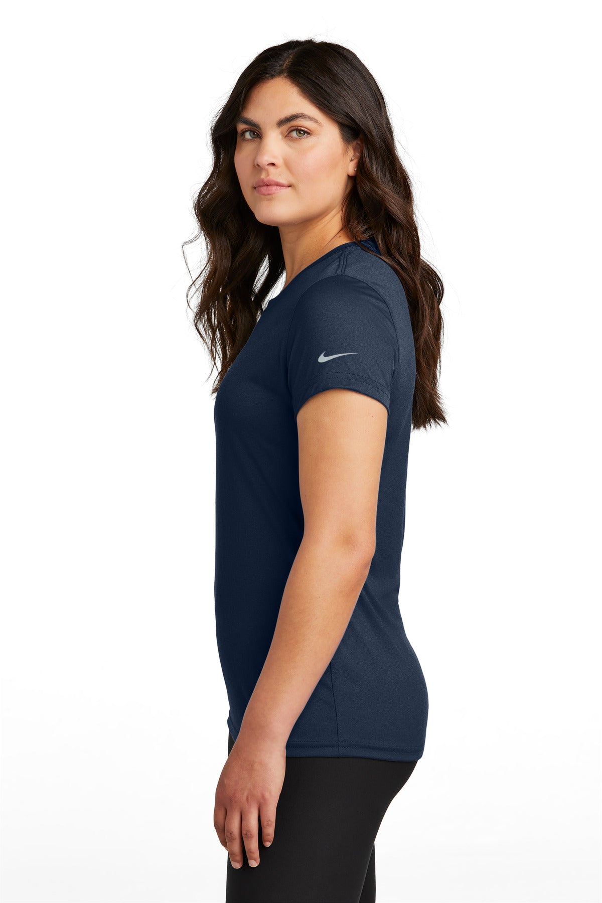 Nike Women's Swoosh Sleeve rLegend Tee NKDX8734 - College Navy - side