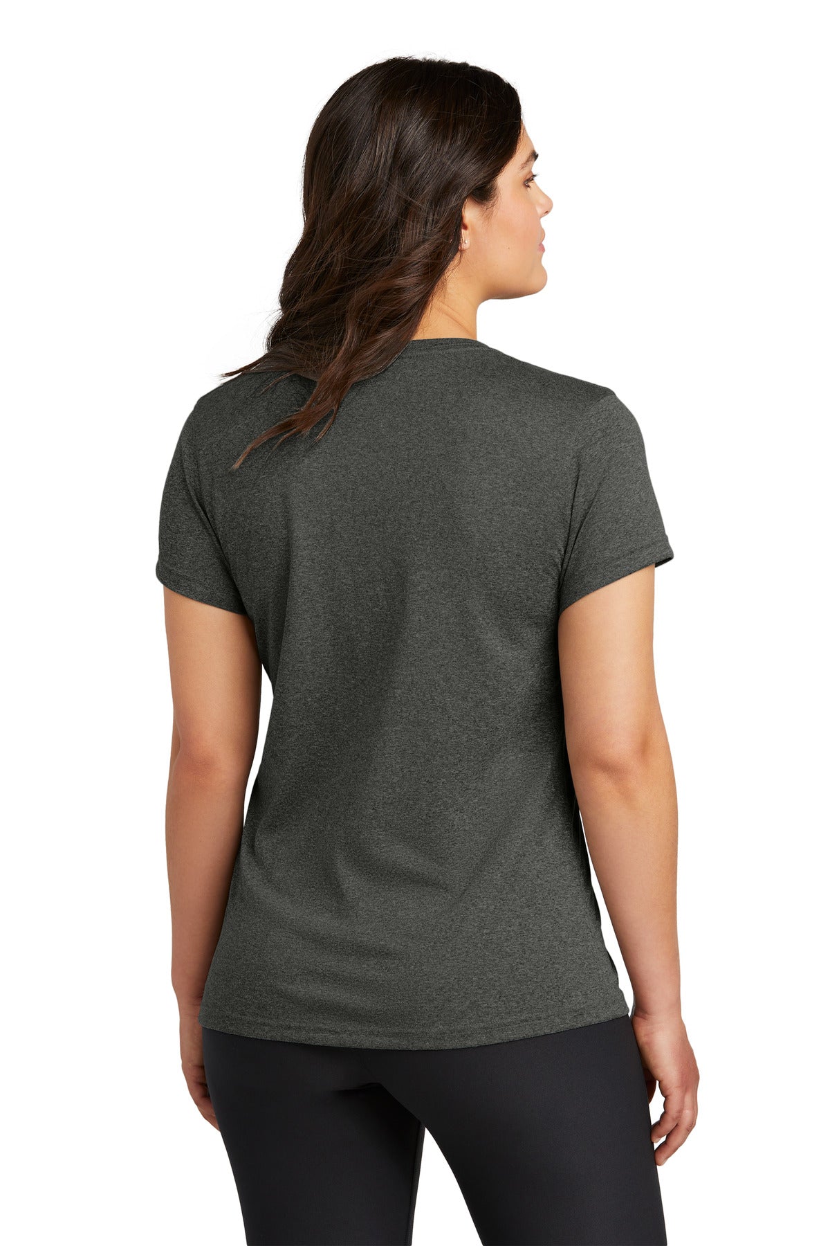 Nike Women's Swoosh Sleeve rLegend Tee NKDX8734 - Dark Smoke Heather - back