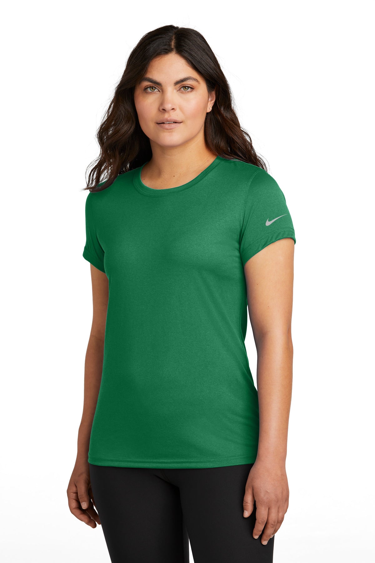Nike Women's Swoosh Sleeve rLegend Tee NKDX8734 - Gorge Green - front