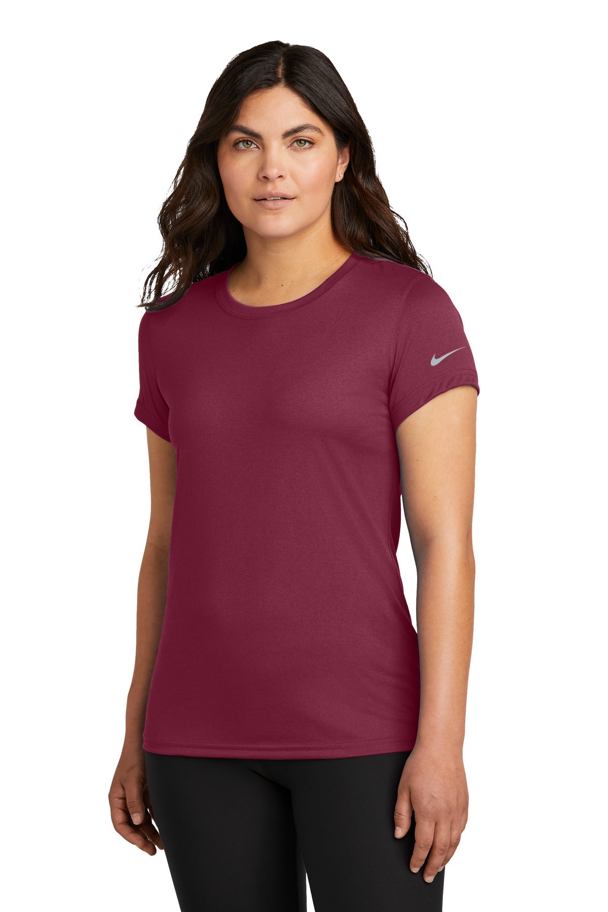 Nike Women's Swoosh Sleeve rLegend Tee NKDX8734 - Team Maroon - front