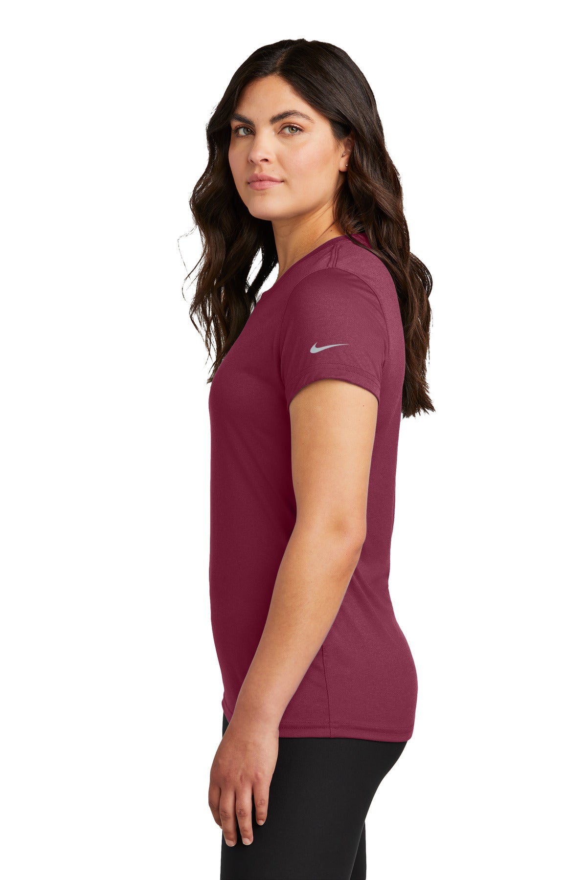 Nike Women's Swoosh Sleeve rLegend Tee NKDX8734 - Team Maroon - side