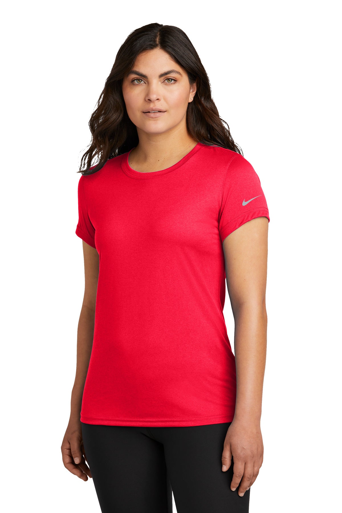 Nike Women's Swoosh Sleeve rLegend Tee NKDX8734 - University Red - front