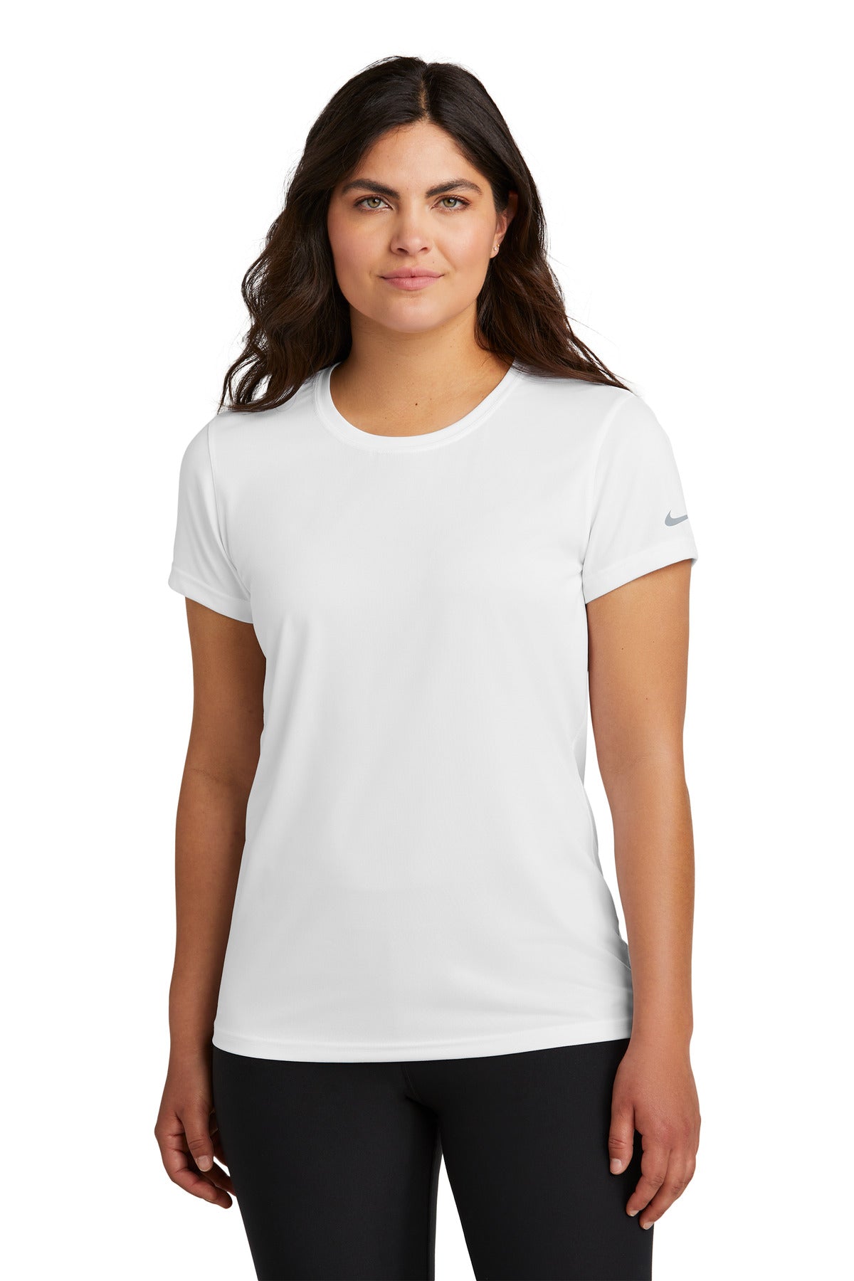Nike Women's Swoosh Sleeve rLegend Tee NKDX8734 - White - front