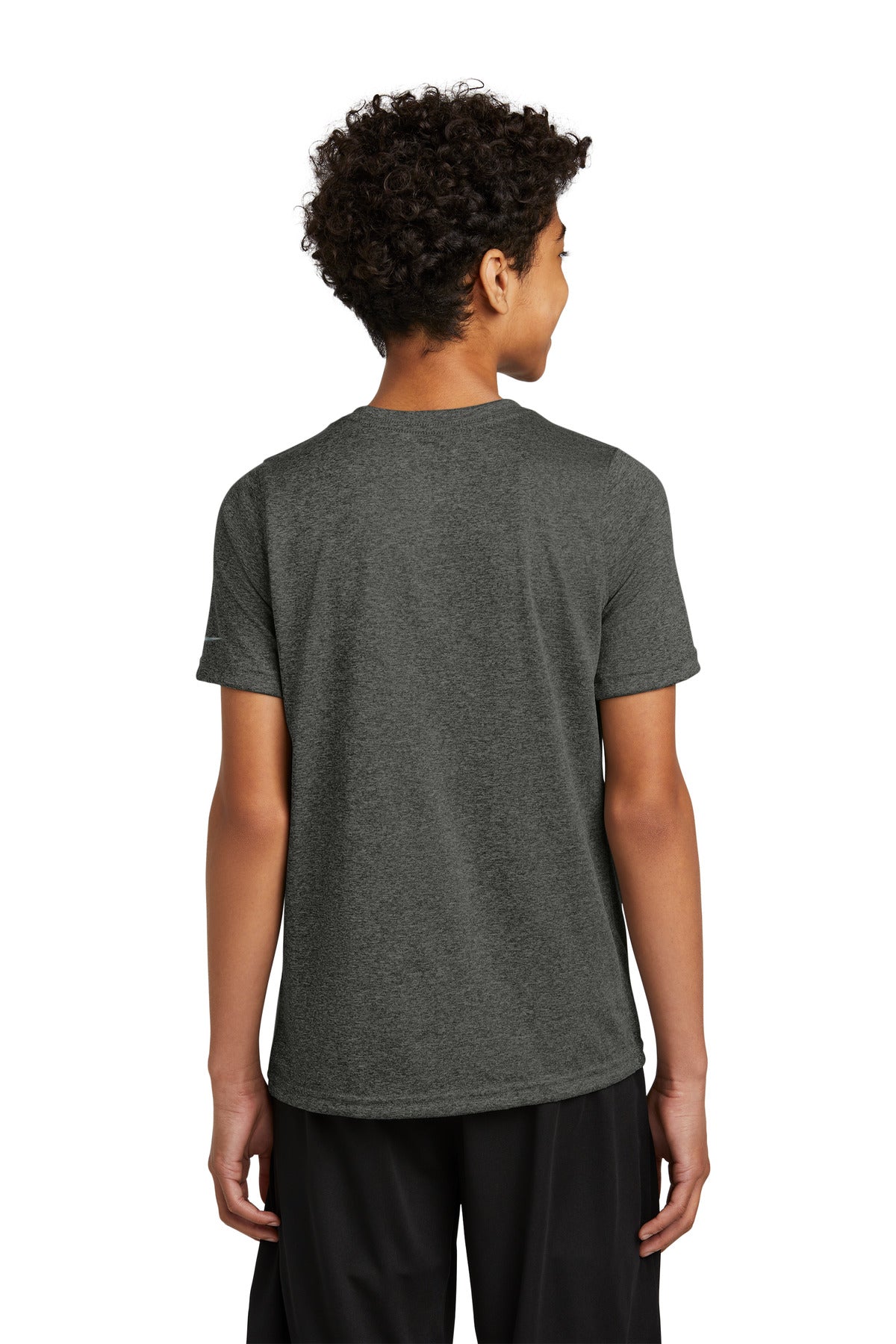 Nike Youth Swoosh Sleeve rLegend Tee NKDX8787 - Dark Smoke Heather - back