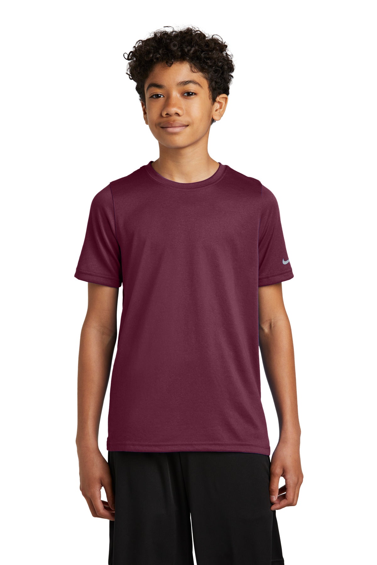 Nike Youth Swoosh Sleeve rLegend Tee NKDX8787 - Deep Maroon - front