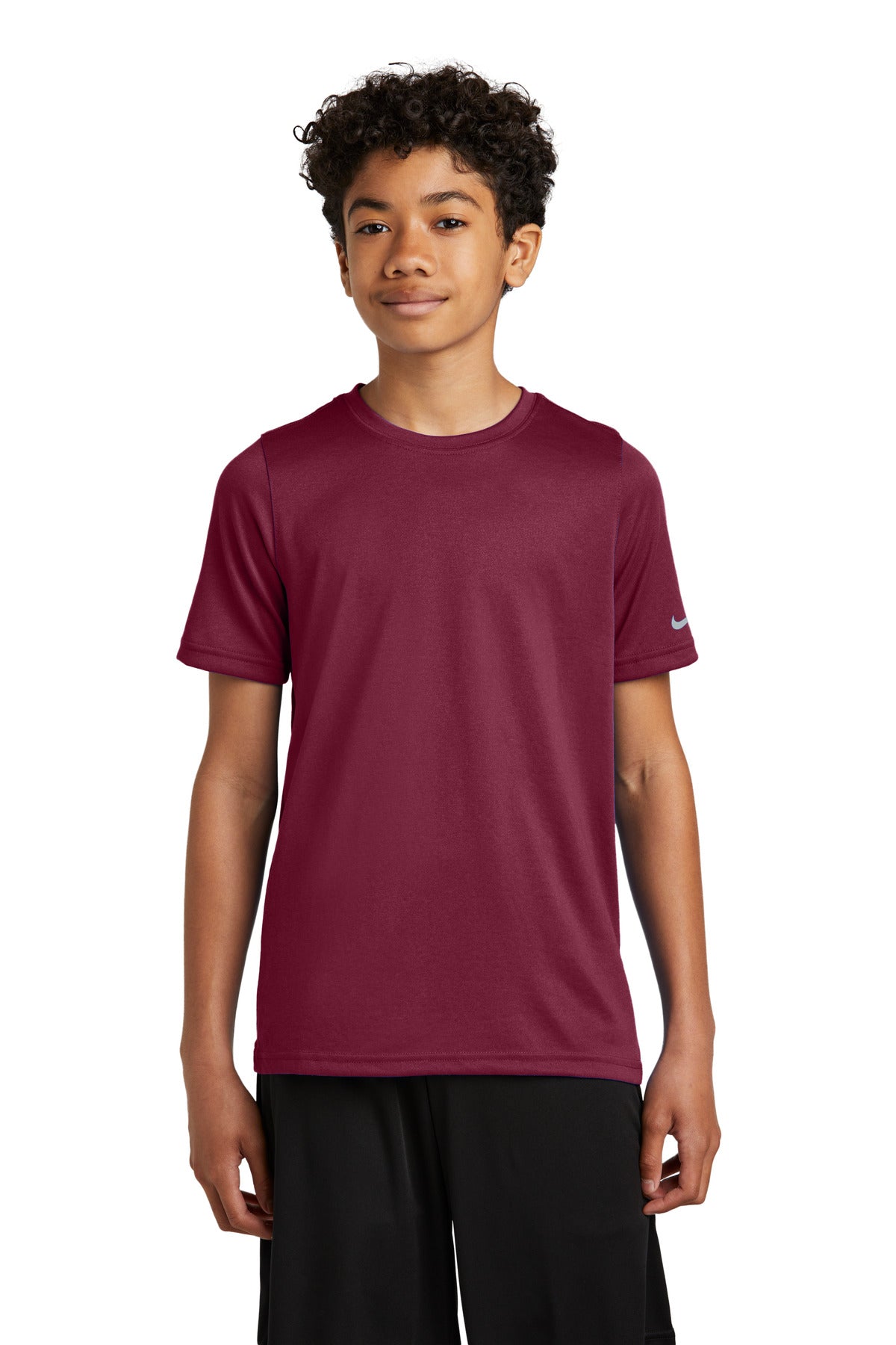 Nike Youth Swoosh Sleeve rLegend Tee NKDX8787 - Team Maroon - front