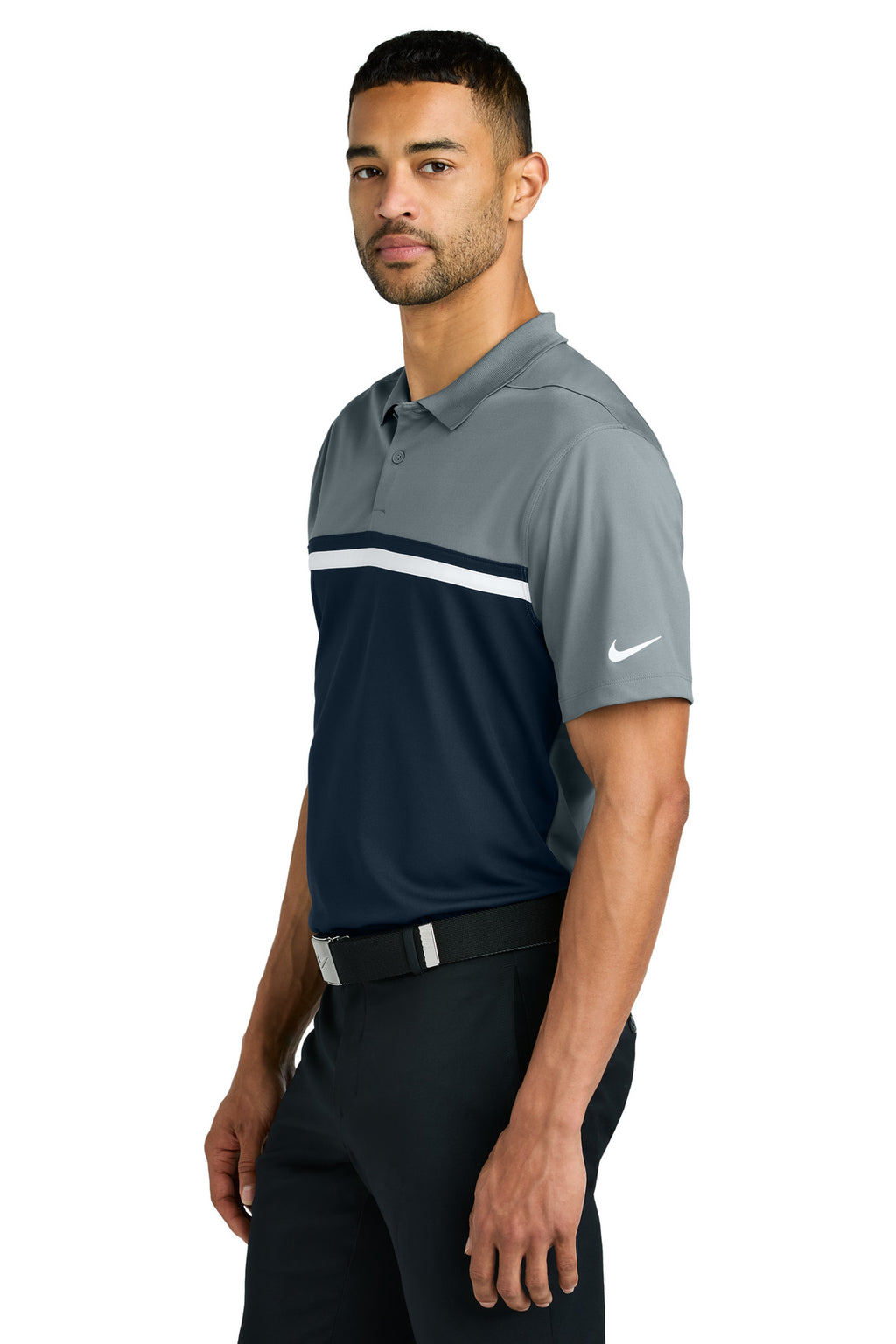 Nike Dri-FIT Victory Colorblock Polo NKFQ3968 - Cool Grey/ Navy/ White - side
