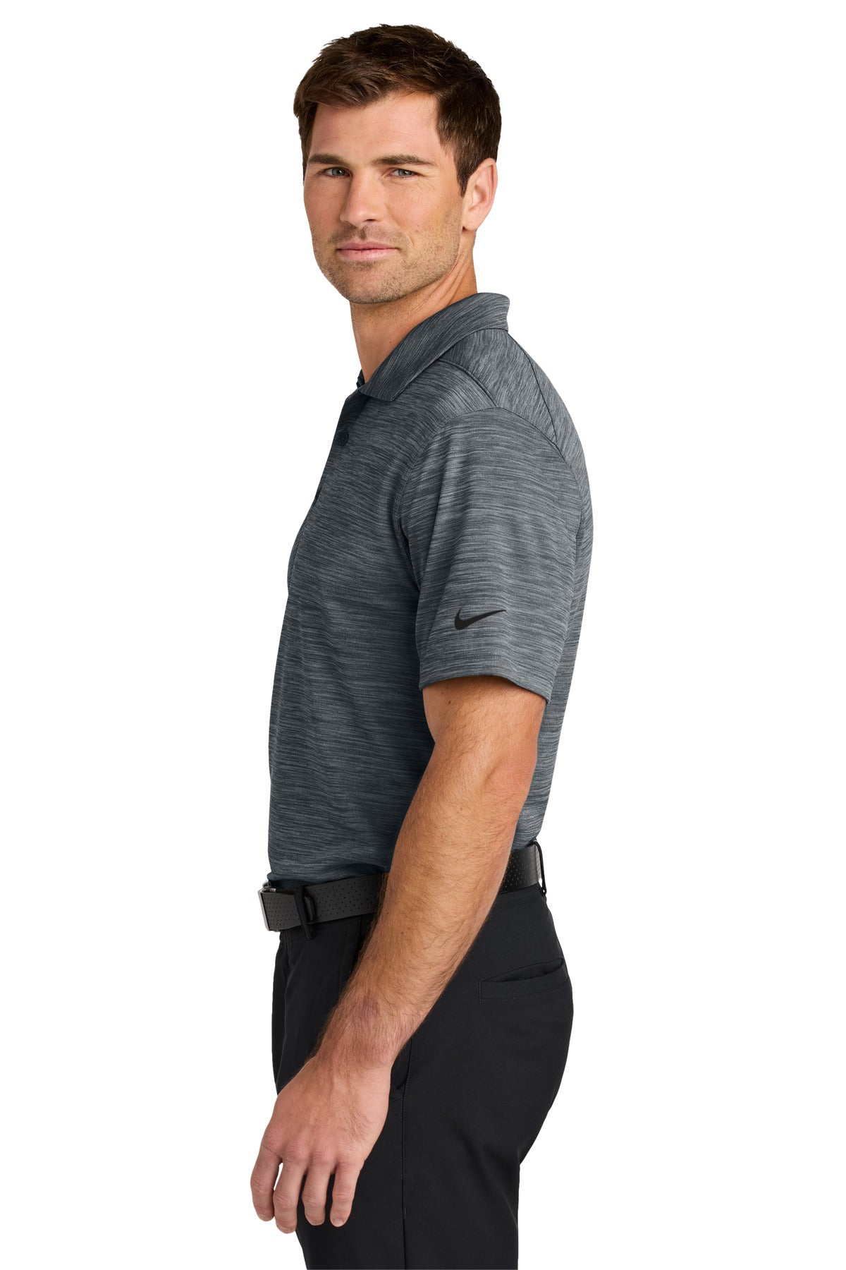 Nike Dri-FIT Striated Polo NKFQ4792 - Dark Grey - side