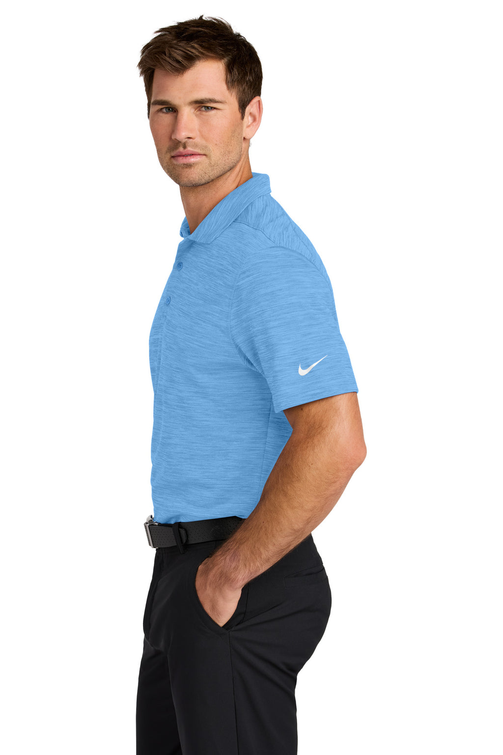 Nike Dri-FIT Striated Polo NKFQ4792 - University Blue - side