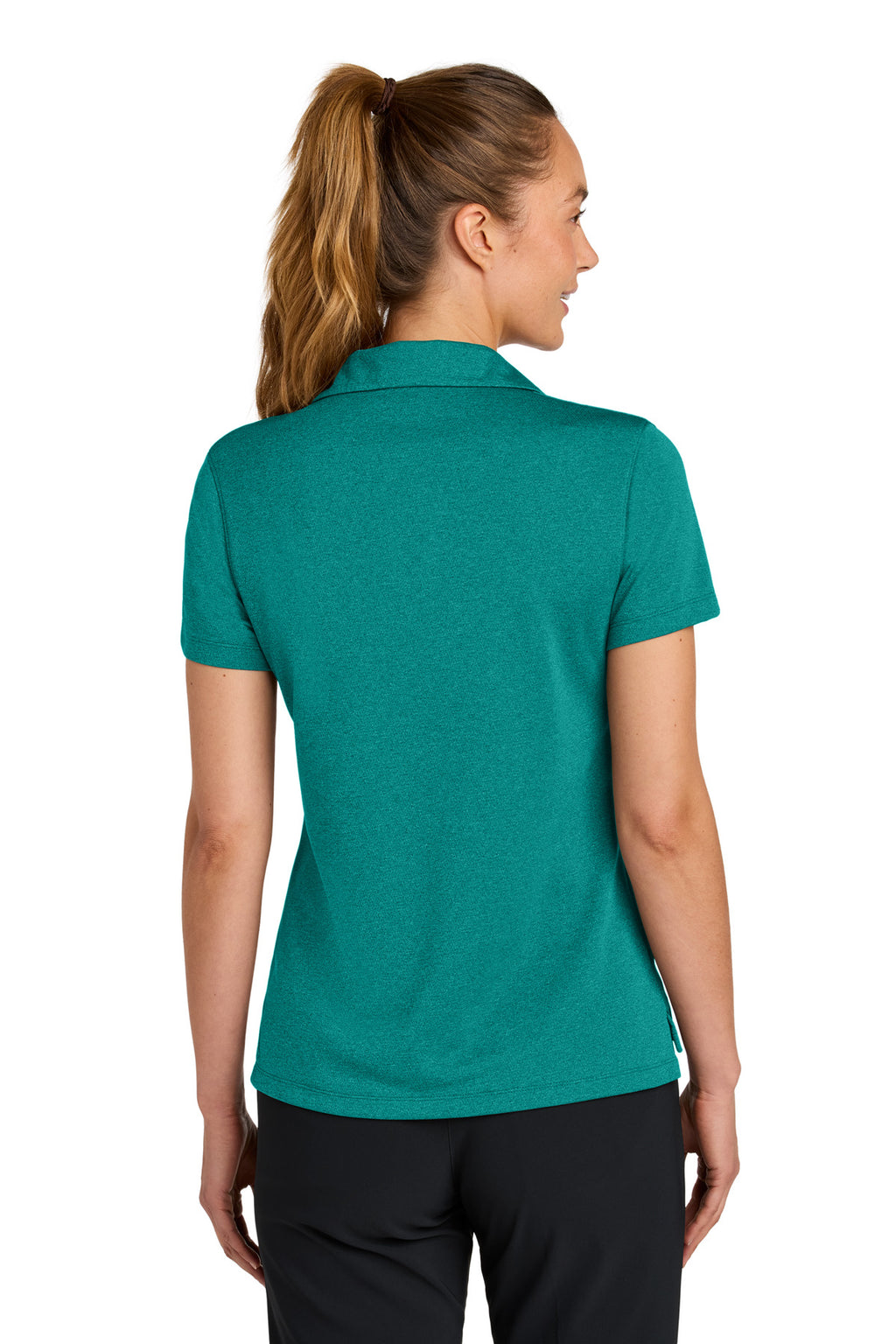Nike Women's Dri-FIT Smooth Heather Polo NKFQ4793 - Bright Spruce Heather - back