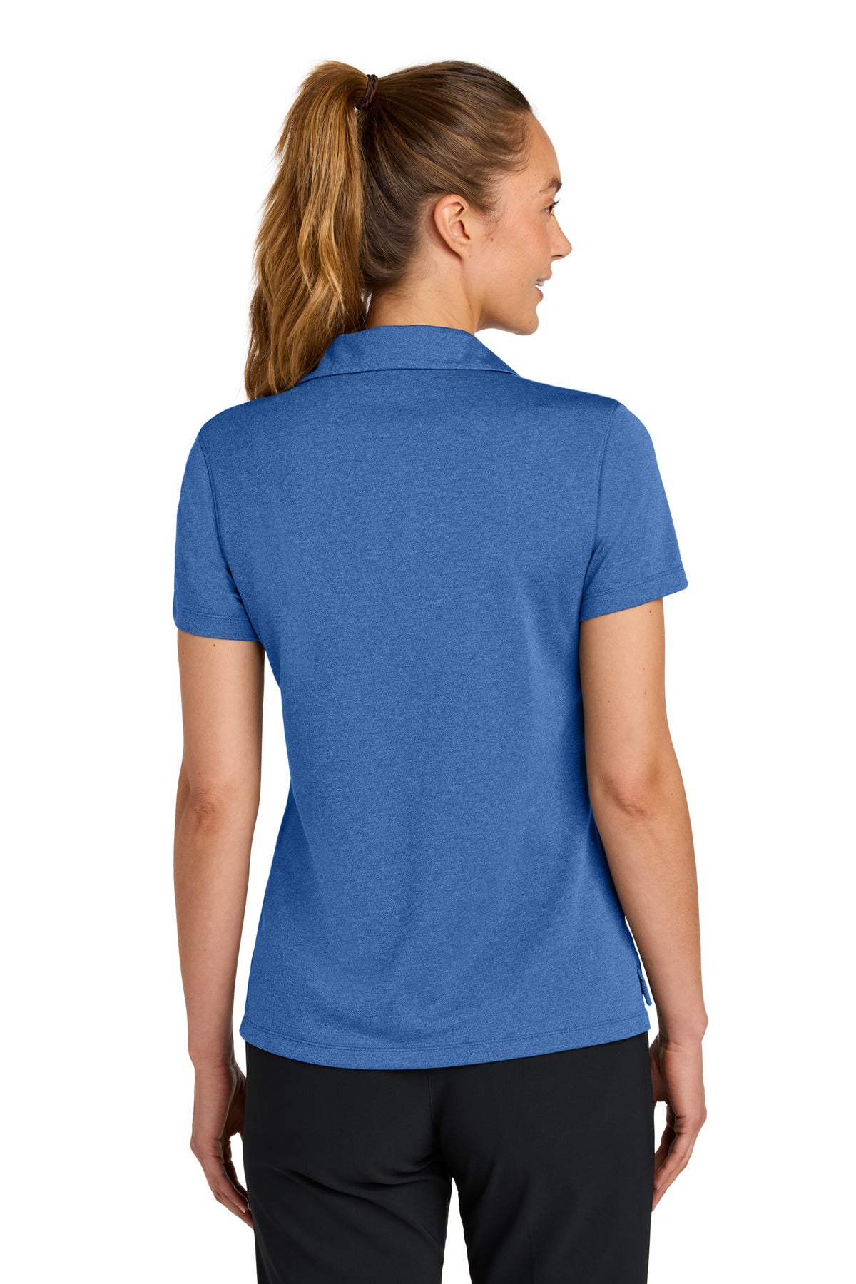 Nike Women's Dri-FIT Smooth Heather Polo NKFQ4793 - Game Royal Heather - back