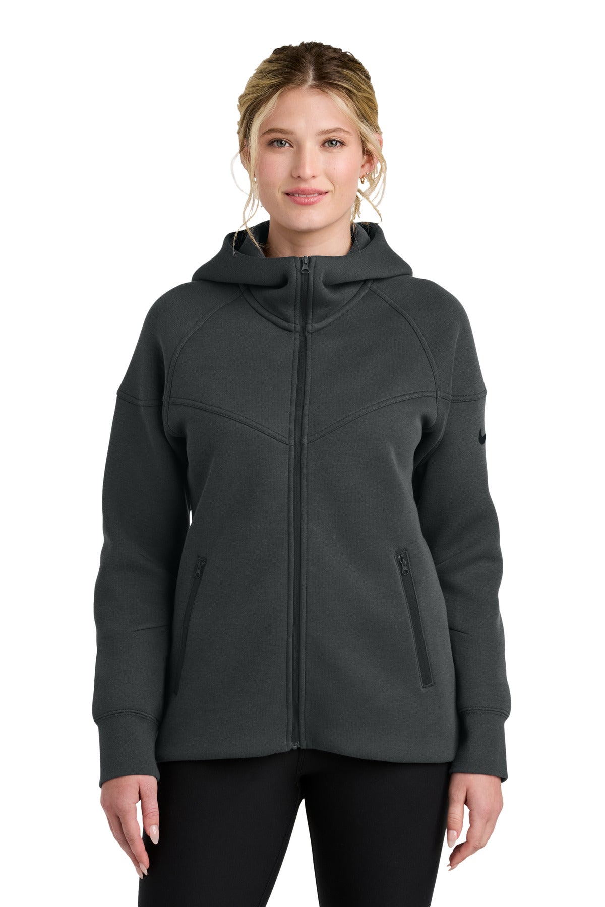 Nike Women's Tech Fleece Full-Zip Hoodie NKFQ4798 - Anthracite Heather - front